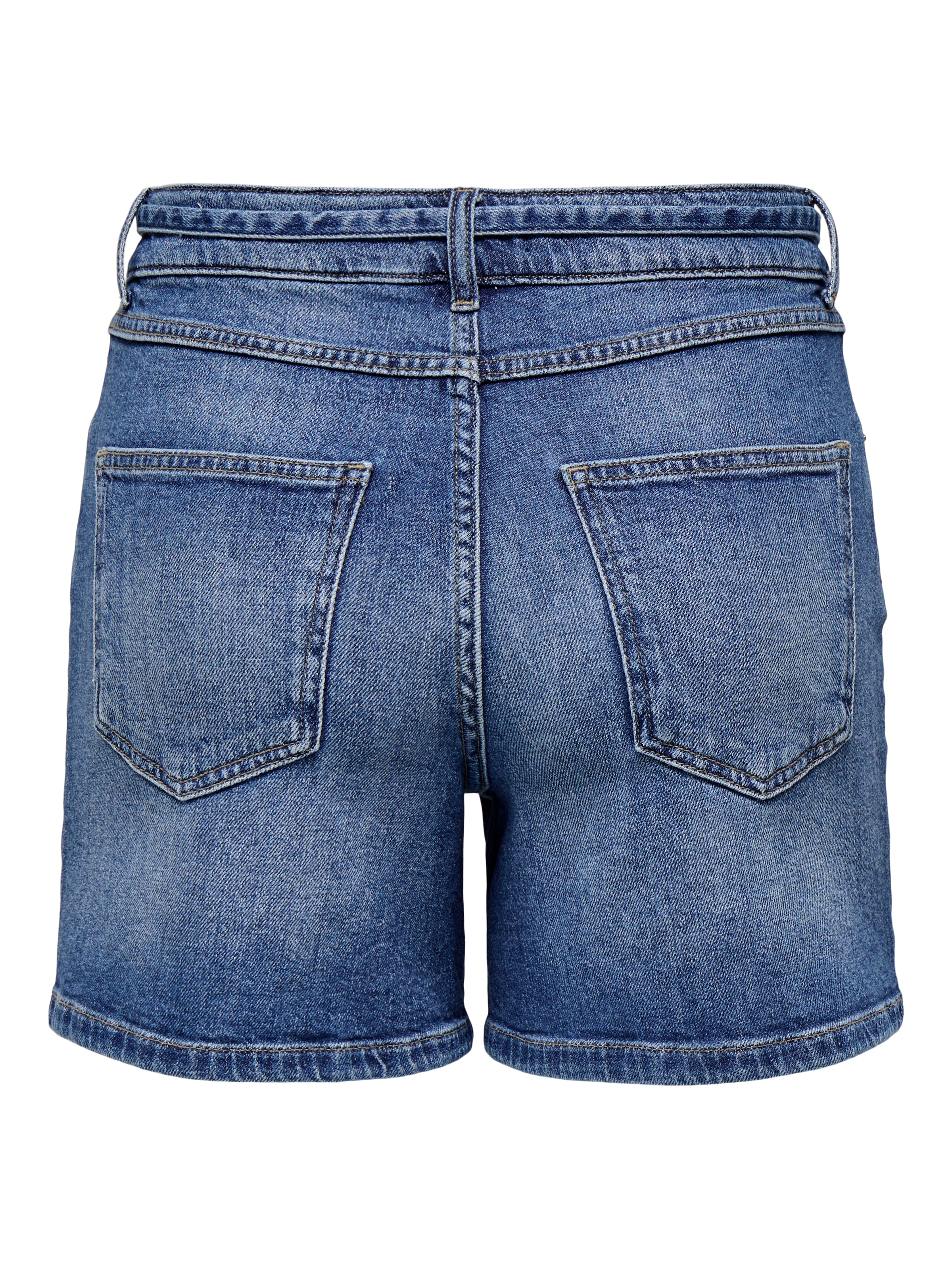 ONLY Short en jean »ONLGIANNA MW BELTED SHORTS AZG DNM NOOS« Mélange de coton, coupe regular, taille régulière