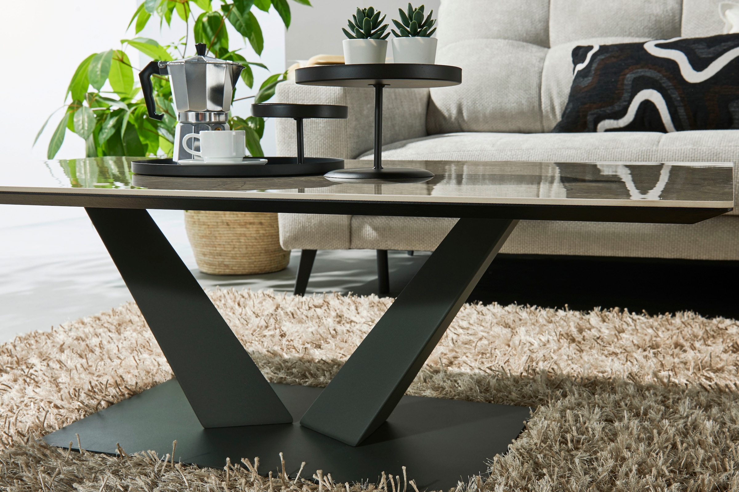 Stolkom Table basse »Gisele« 120 cm breit mit Keramikoberfläche