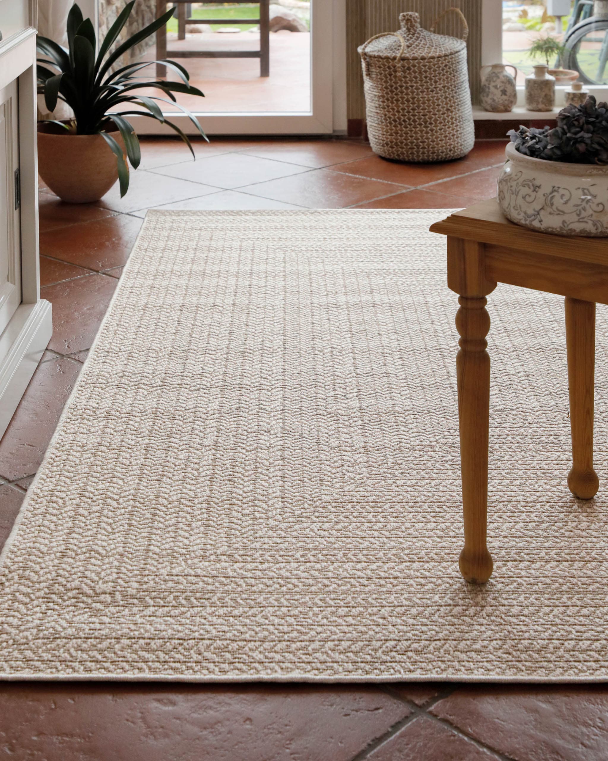 Wecon home Chemin de table »Layo« Rectangulaire 6 mm Höhe Flachgewebe, wetterfest, geometrisches Design, In- & Outdoor Teppich