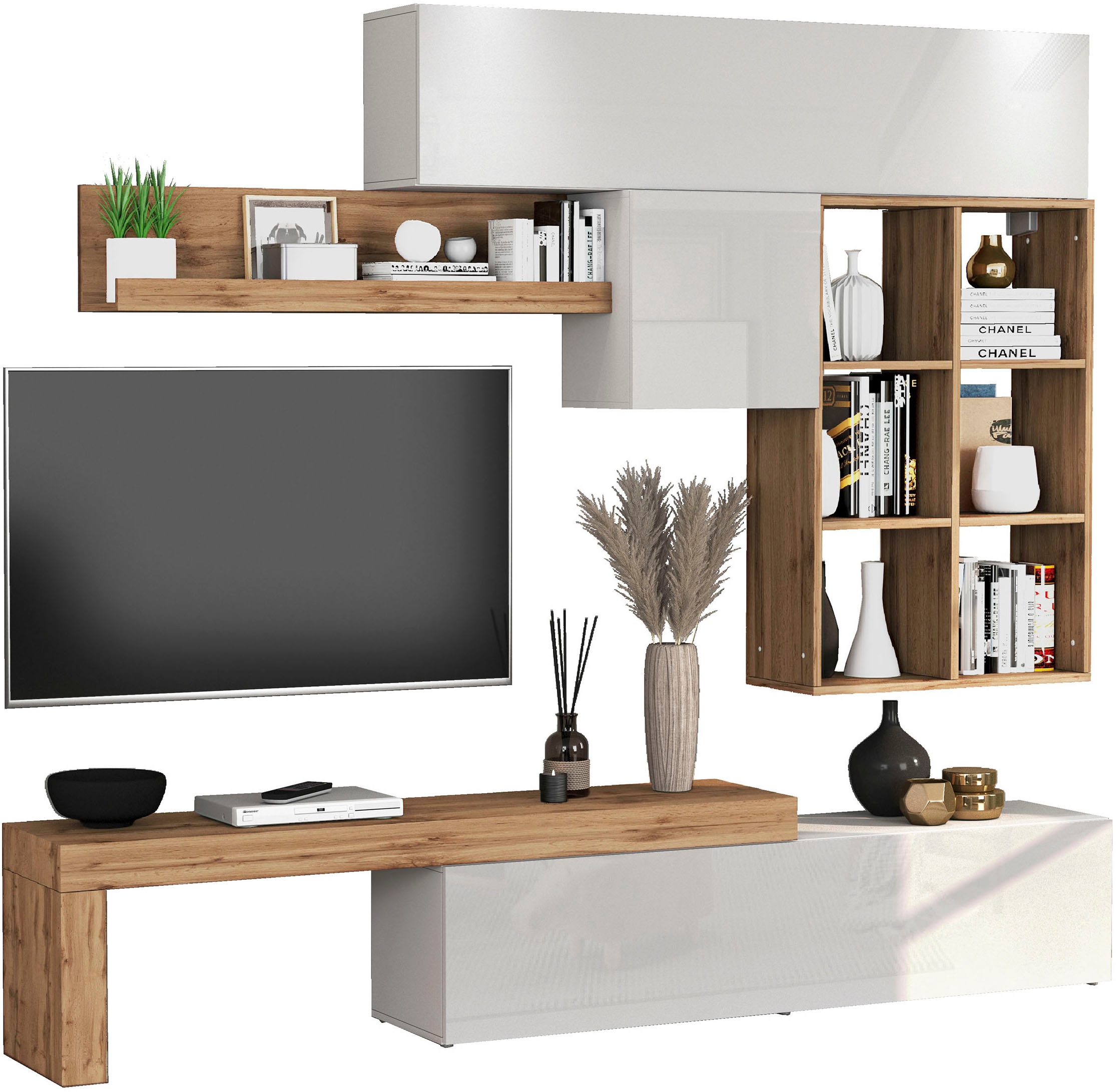 GOODproduct Meuble mural »Chronos Wohnwand, Medienwand, 5-er set« 5 cuis tlg.