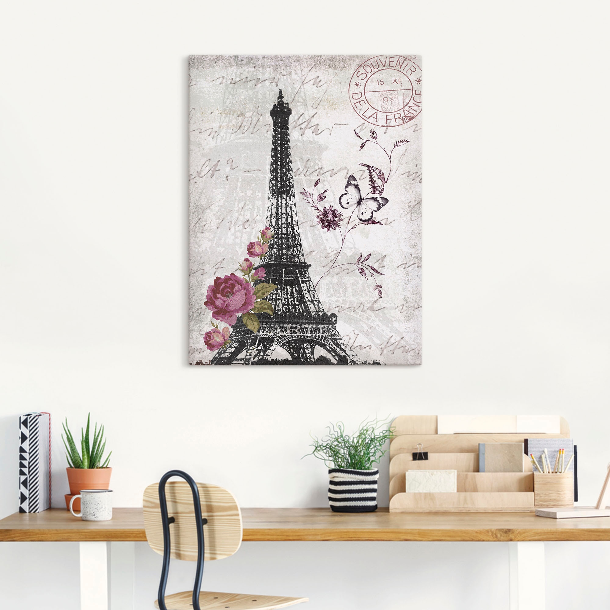 Artland Tableau sur toile »Eiffelturm Grafik« 1 cuis tlg. als Alubild, Outdoorbild, Leinwandbild, Poster, Wandaufkleber