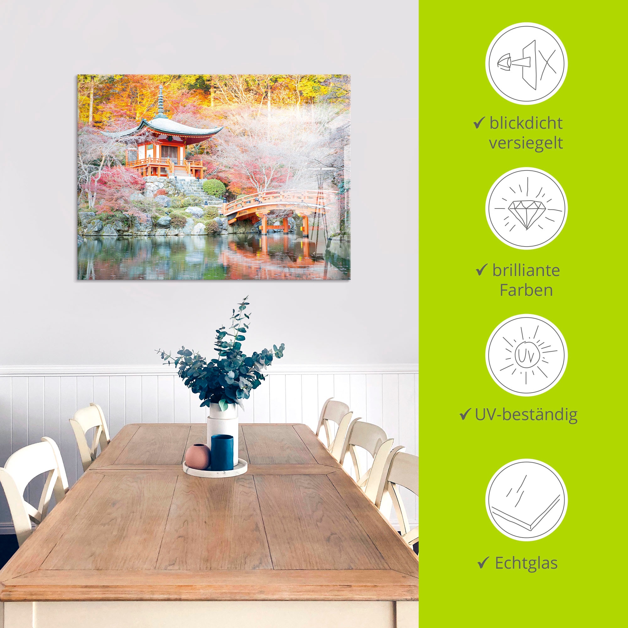 Artland Glasbild »Shingo Buddhistischer Tempel« Gebäude 1 Stk. tlg. in verschiedenen Grössen
