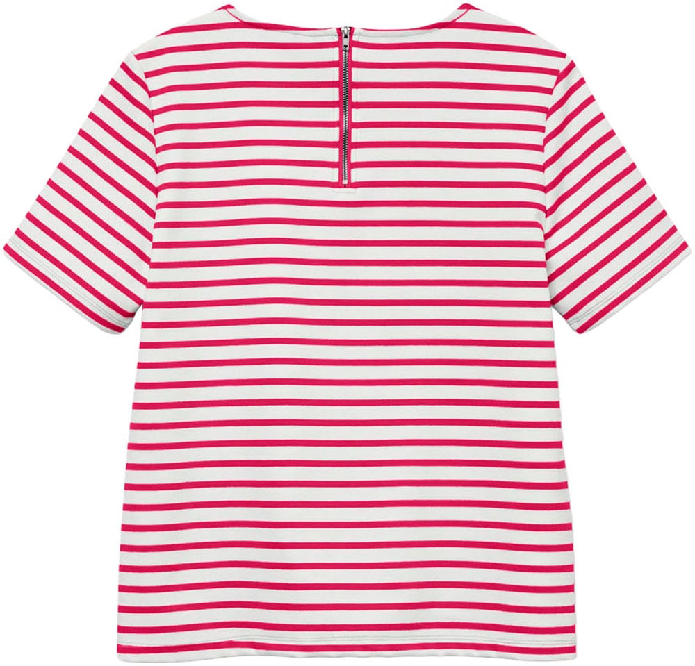 Vero Moda Shirt à col rond »VMABBY SS ZIP TOP JRS NOOS« Materialmix, regular fit