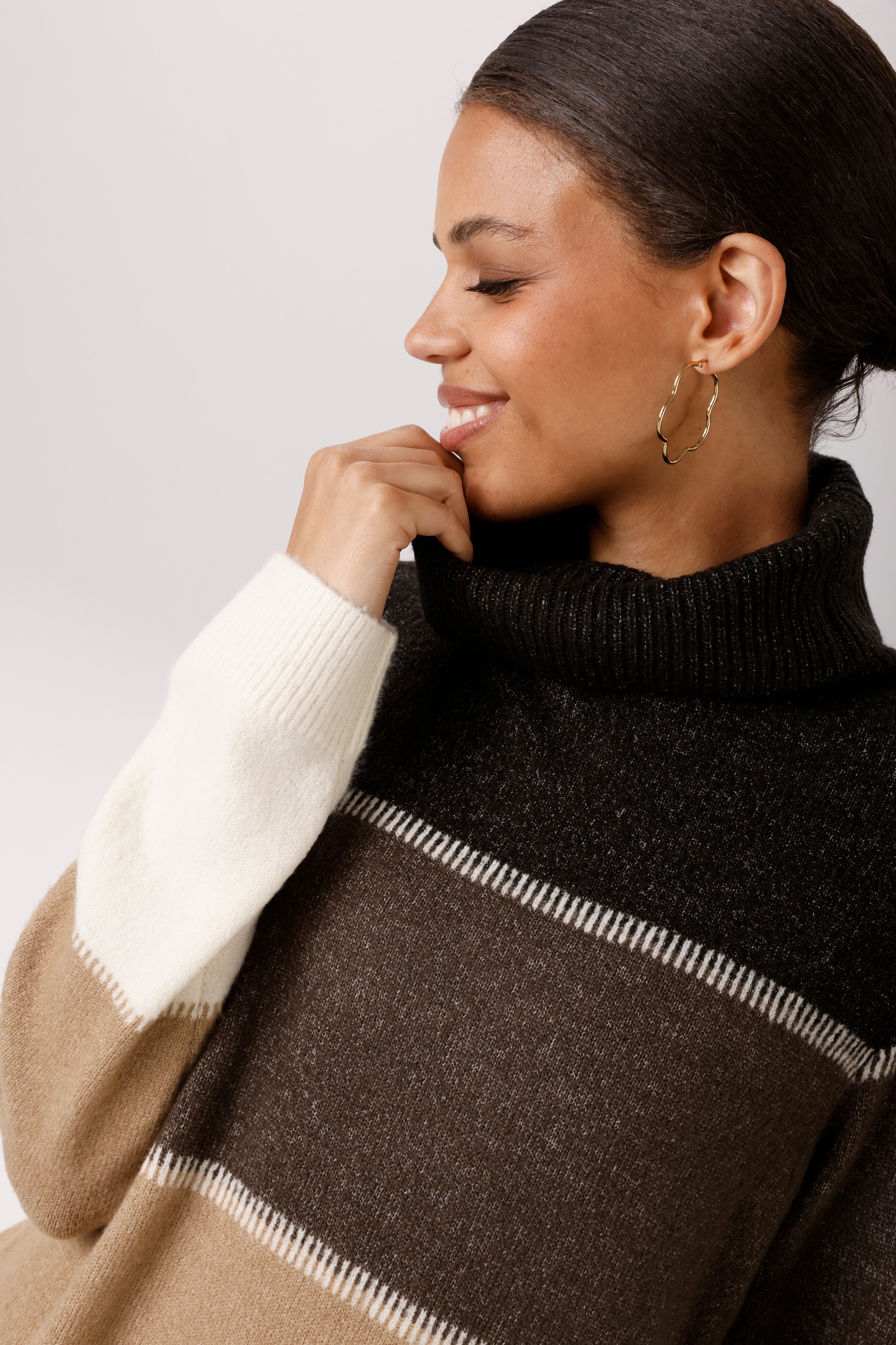 Aniston CASUAL Pull en tricot en color-blocking mélangé - NOUVELLE COLLECTION
