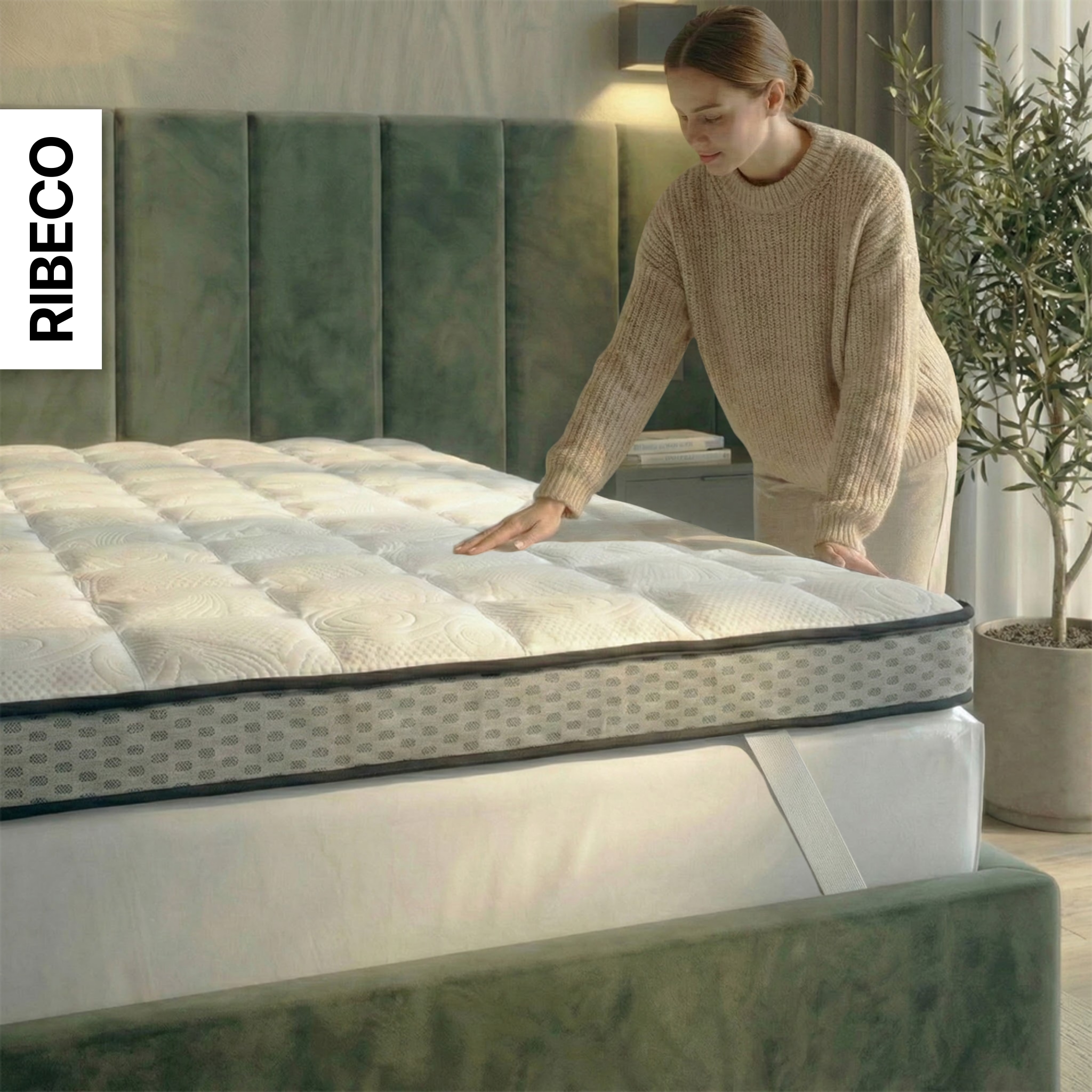 RIBECO Topper »Aaron, Topper 90x200 cm,180x200 cm« Matratze, Boxspringbett geeignet, ergonomisch, Made in EU