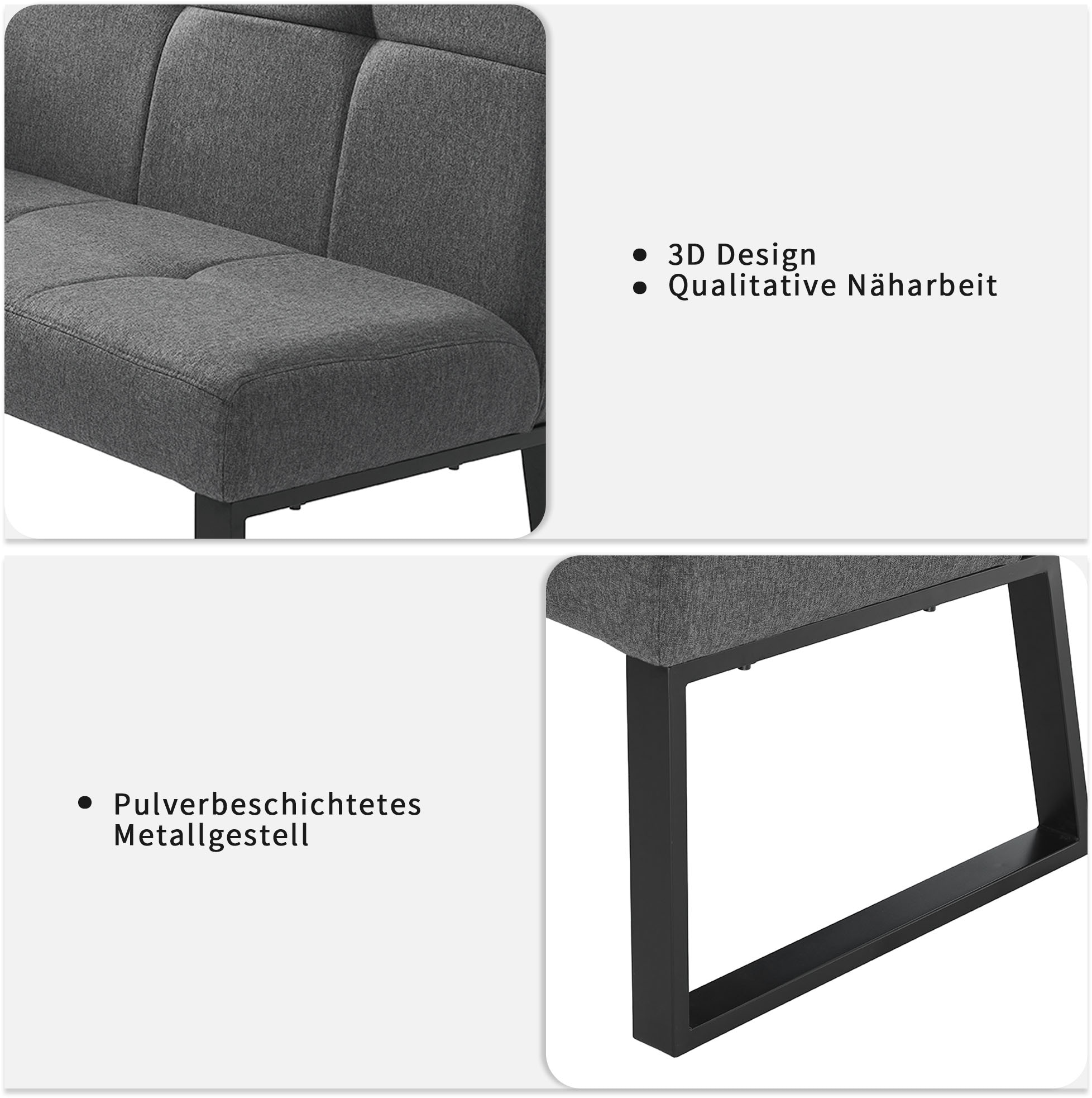 GOODproduct Ensemble de bancs d'angle »Geranie, Sitzgruppe, Eckbank inkl. Stauraum, Esstisch, 2 Freischwinger« Set, Eckbank inkl. Stauraum wahlweise links und rechts montierbar, 4 pièces tlg. mit und ohne Stauraum wählbar