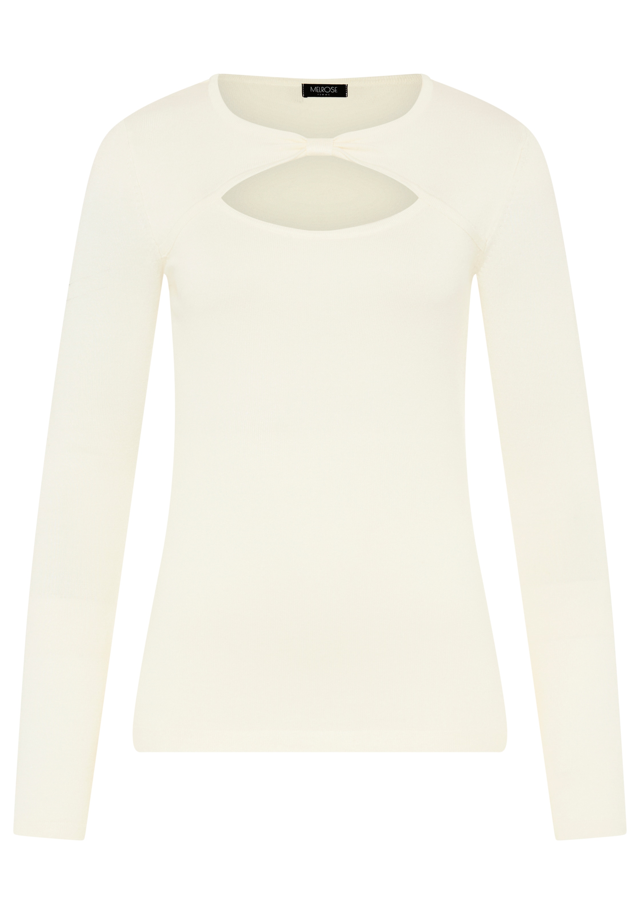 Melrose Strickpullover »aus leichtem Feinstrick« mit Cut-Out und süssem Knotendetail