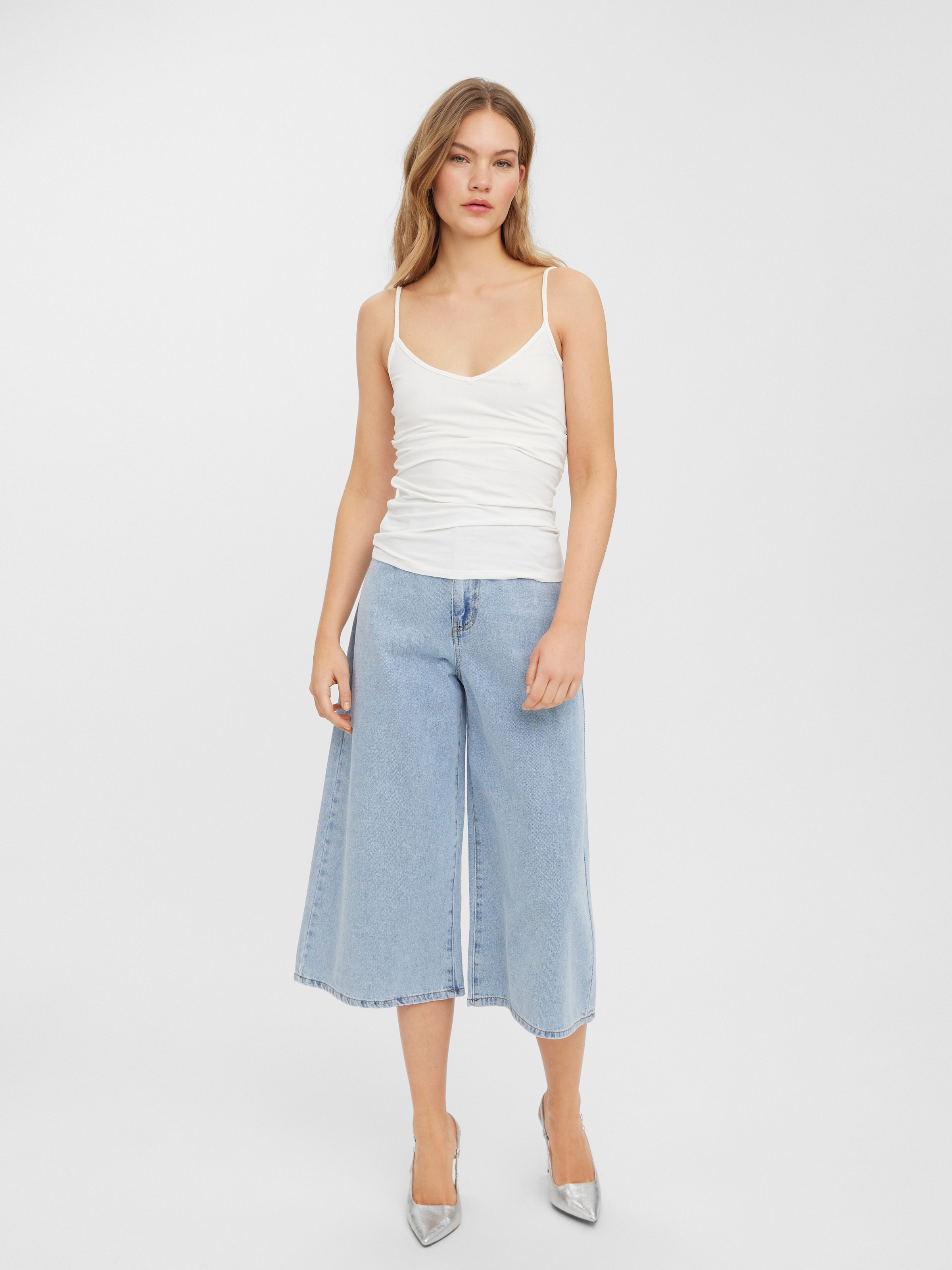 Vero Moda Top à bretelles spaghetti »VMMAXI MY SOFT V SINGLET 2PACK« pack de 2, 2 Mélange de coton, coupe slim