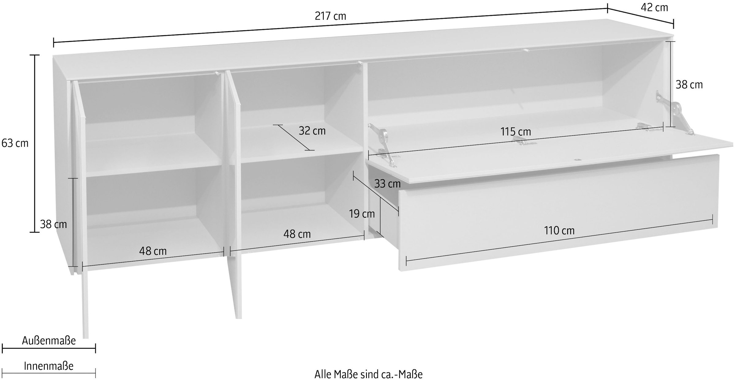 Mäusbacher Lowboard »Imola TOPSELLER!« OTTOs Choice,  Lowboard mit Glasfront und Glasoberplatte