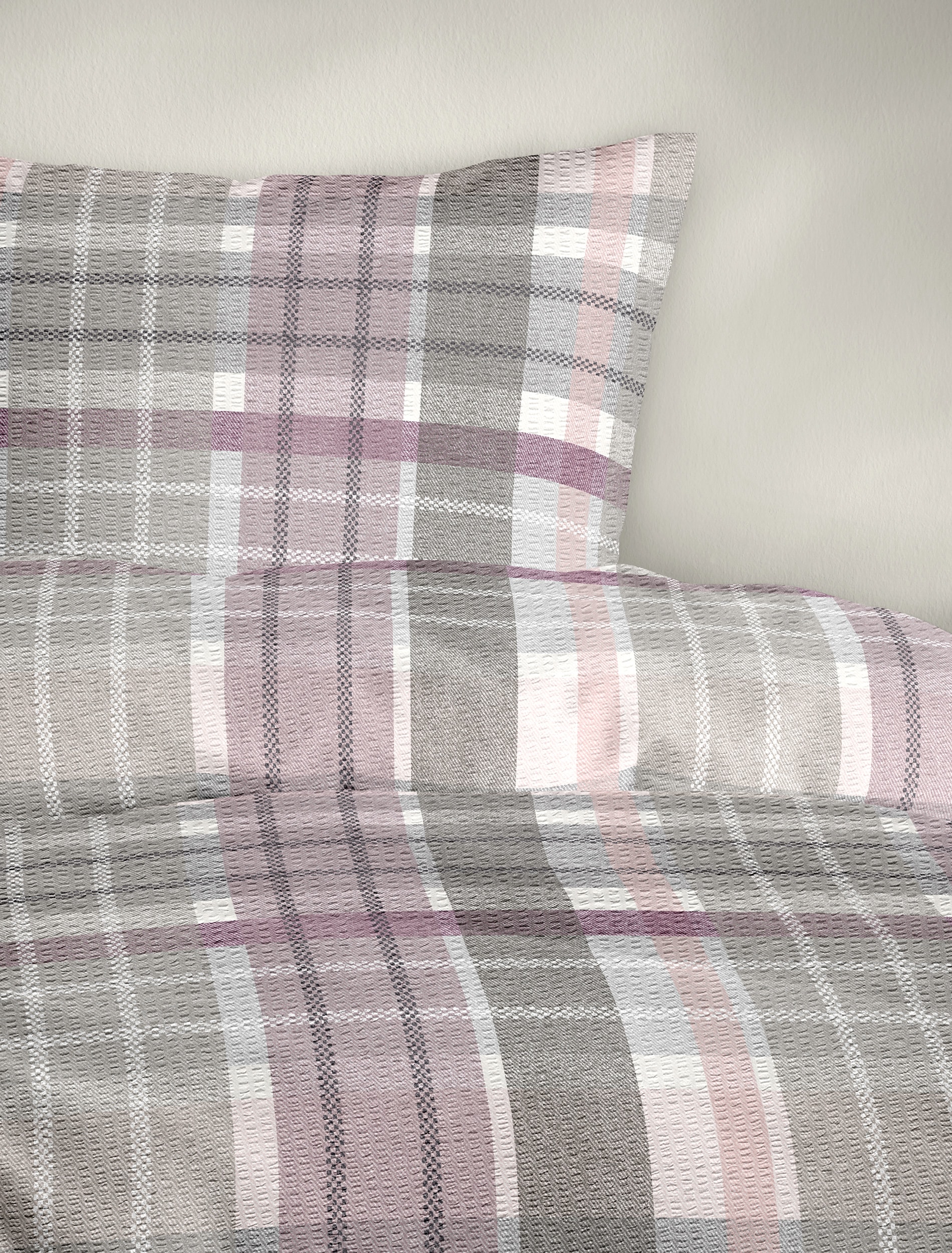 BIERBAUM Linge de lit »Bettwäsche 4149« 2 Seersucker, 100  % Baumwolle, pflegeleicht, bügelfrei, kühlend