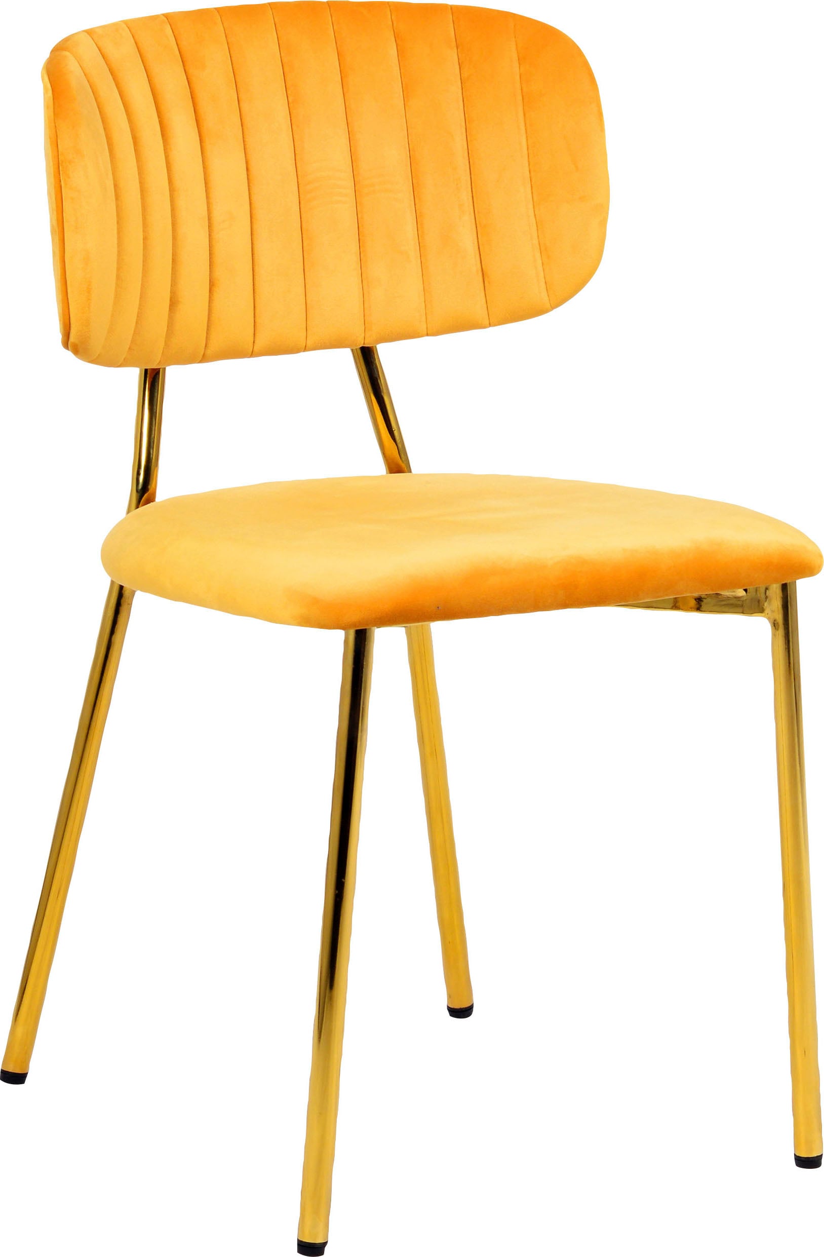 Kayoom Esszimmerstuhl »Stuhl Kian 125 2er-Set,filigranes Metallgestell,pflegeleicht Samtbezug« (Set) 2 Stk.samtweicher Bezug, pflegeleichter Samtbezug