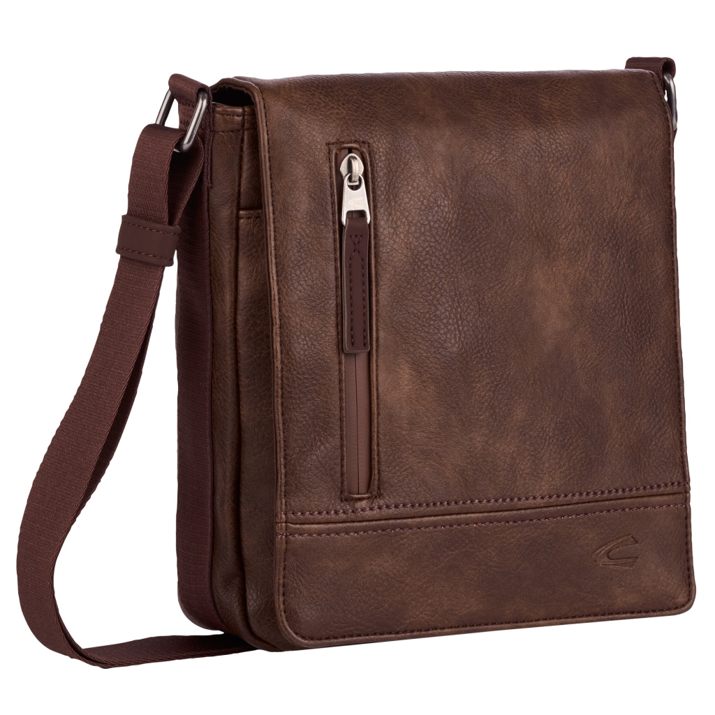 camel active Sac à bandoulière »Traces« en similicuir, fonctionnel avec de nombreuses poches & sangle de qualité