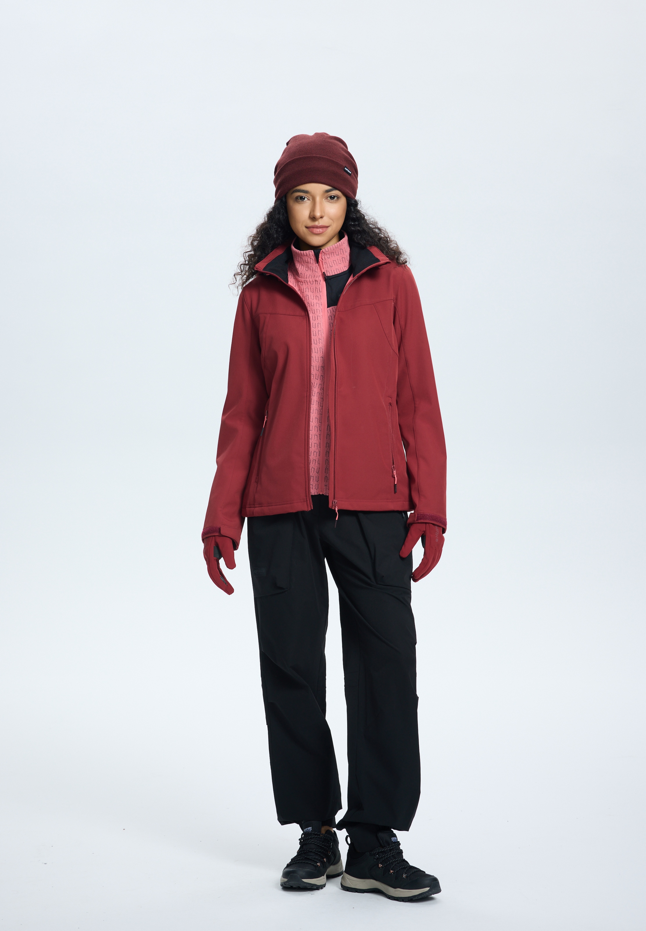 Icepeak Softshelljacke »BRENHAM« 1 Stk. tlg. mit Kapuze mit abnehmbarer Kapuze, winddicht, wasserabweisend, atmungsaktiv