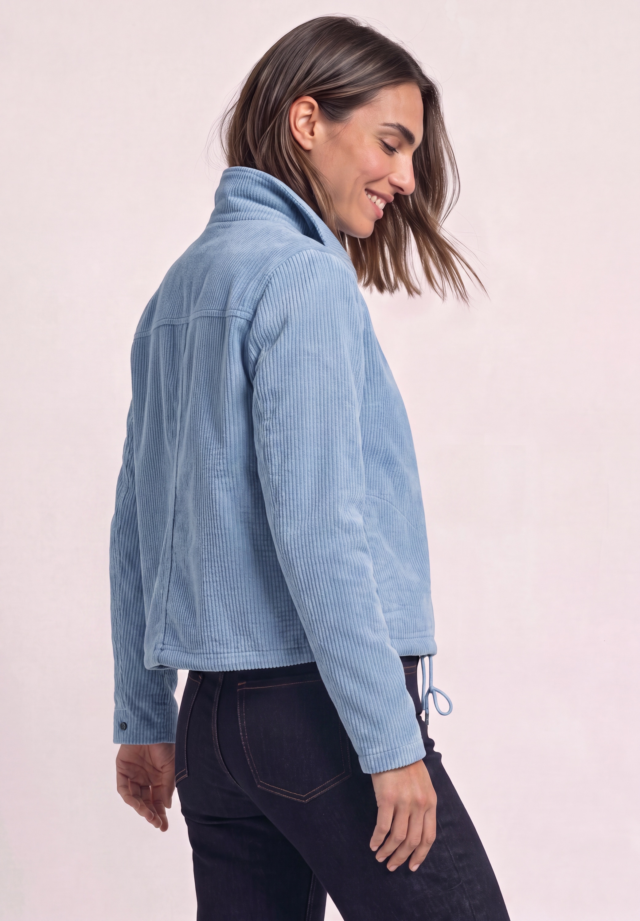 STREET ONE Cordjacke Tunnelzug am Saum
