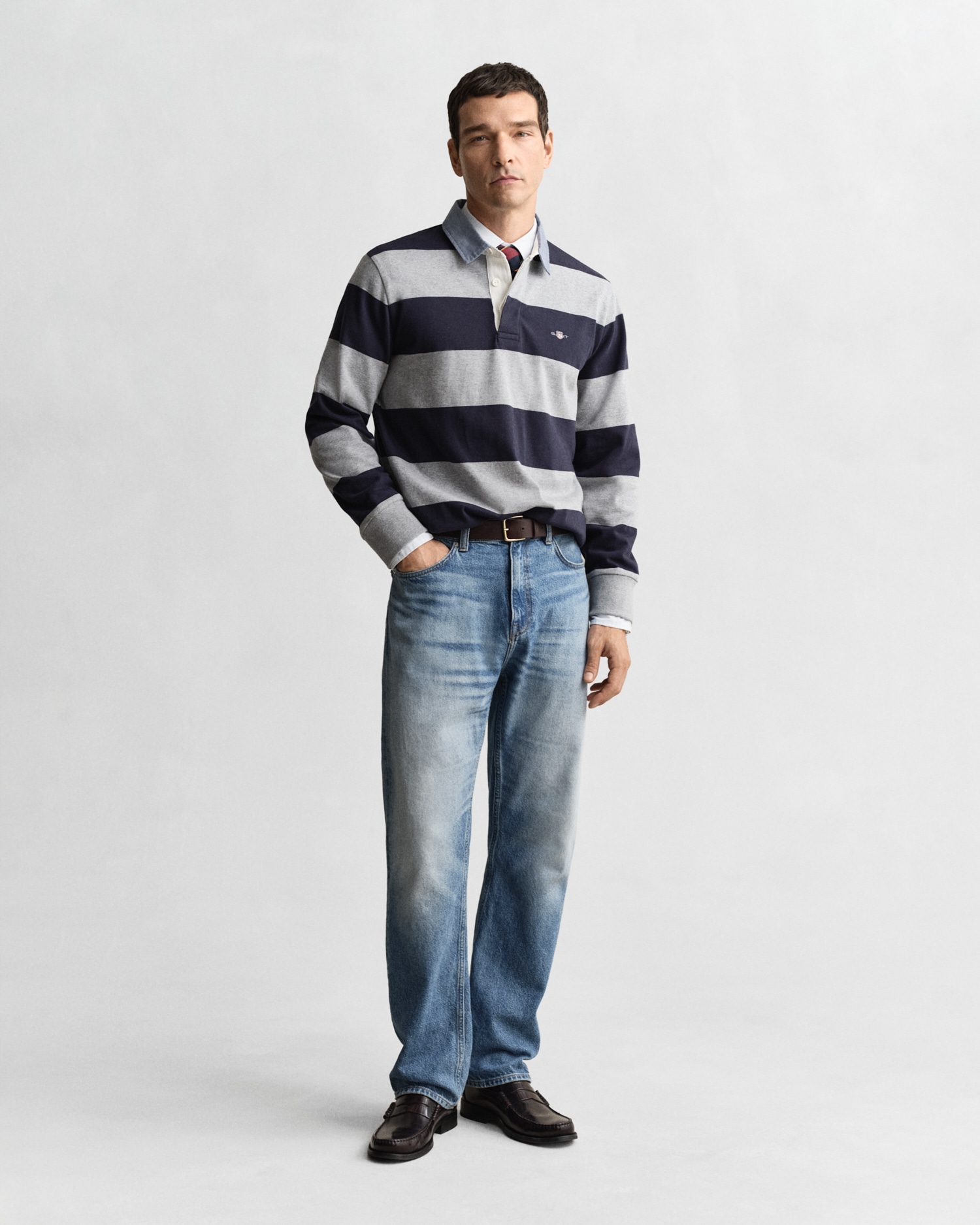Gant Polo à manches longues »REG CHAMBRAY STRIPE HEAVY RUGGER«
