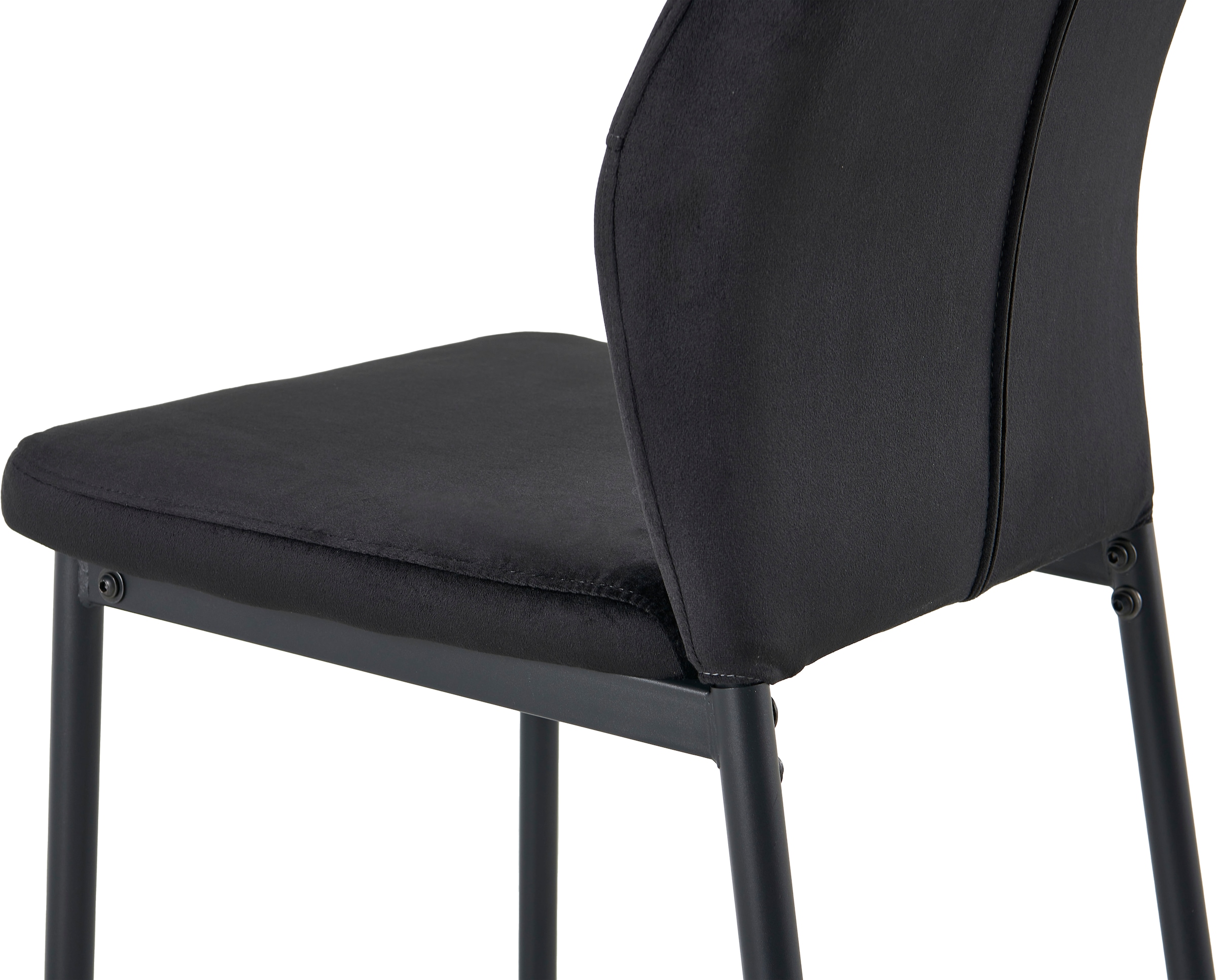 GOODproduct Ensemble de salle à manger »Freya« Ensemble, 4 tlg. Table à manger ronde 90 cm en pierre frittée, cuivre noir avec 3 chaises en velours