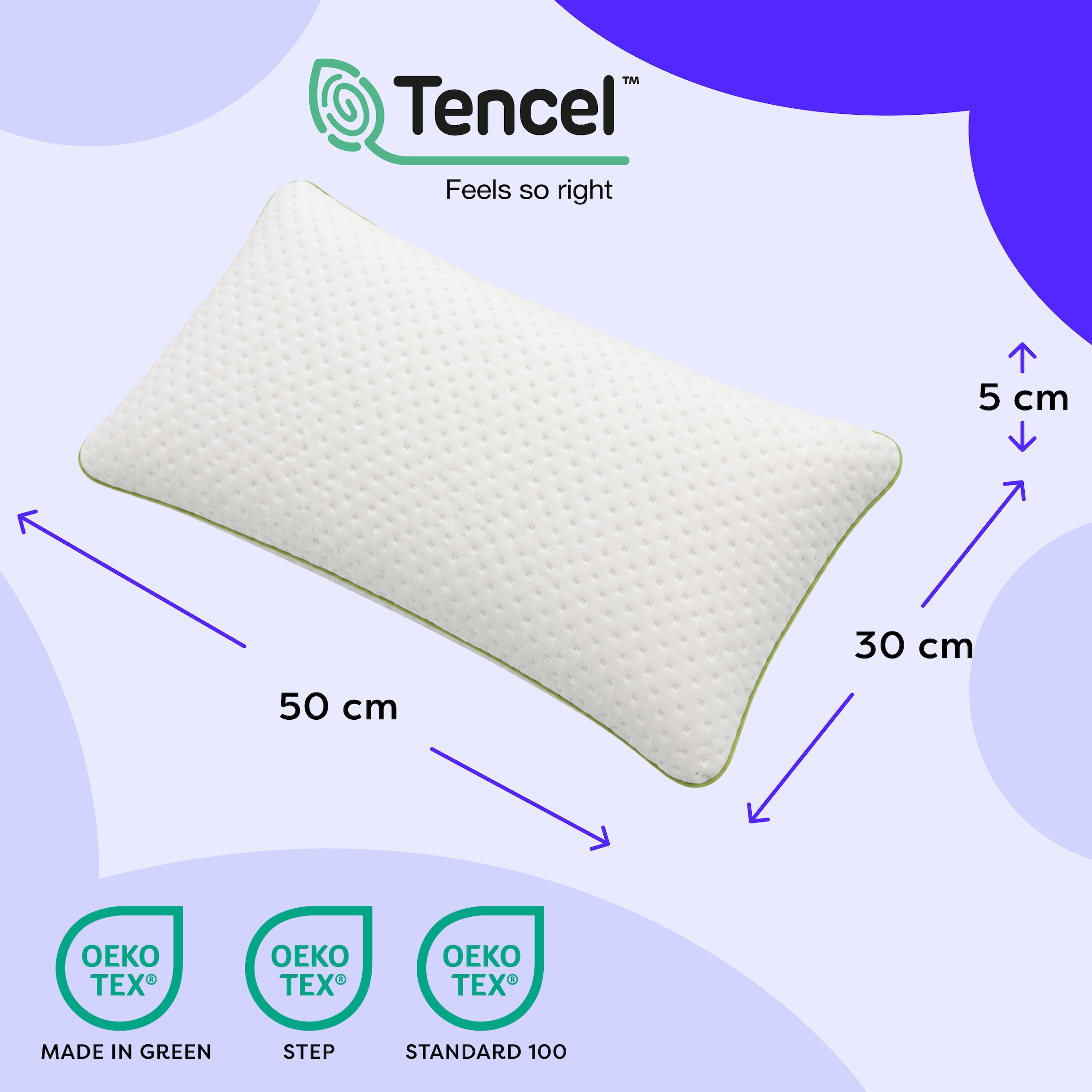 Wolkenfeld Oreiller pour bébé »Eron Kinderkissen« Weiches und Atmungsaktives Kinderkopfkissen - Natürliches Memory Foam