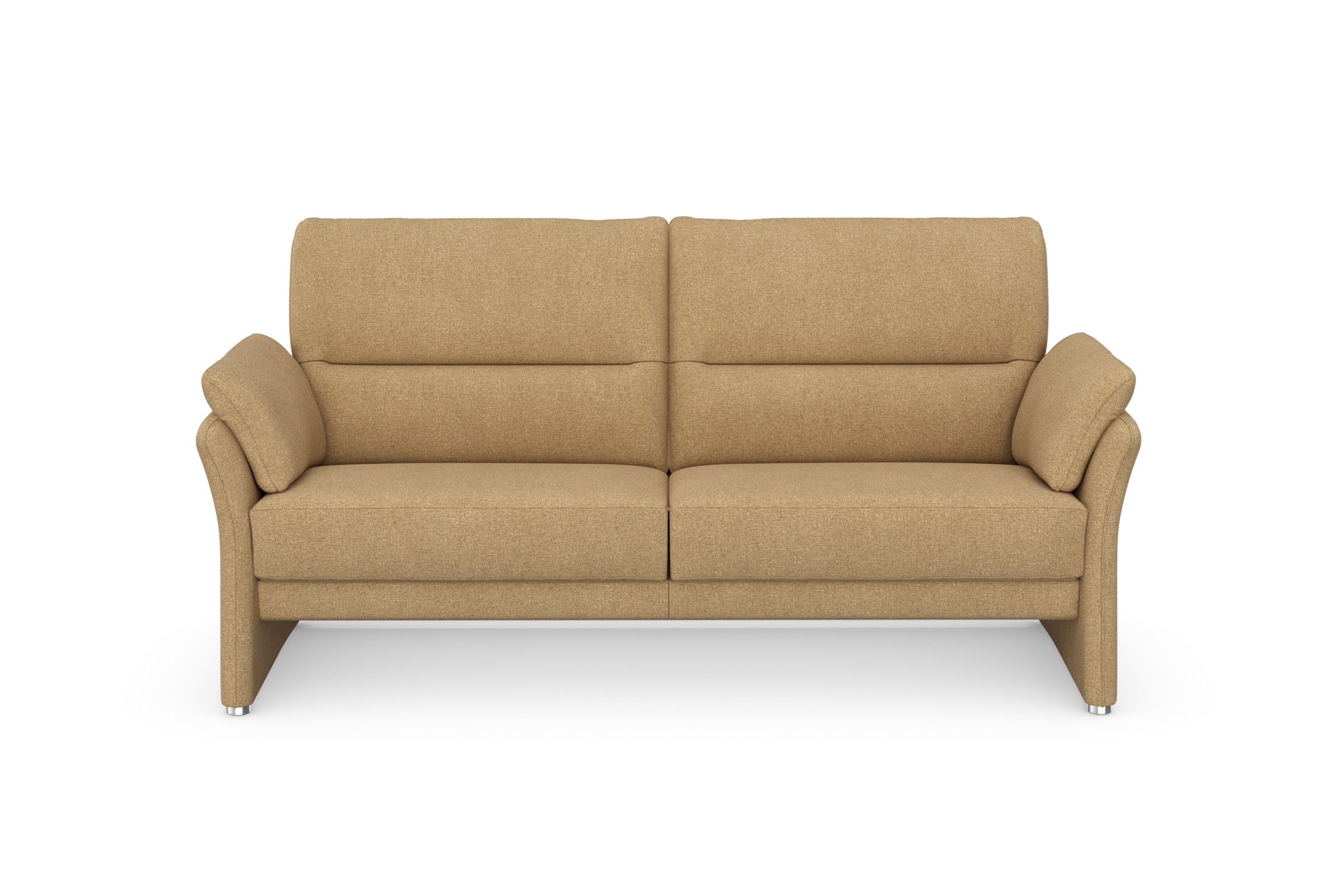 DOMO collection 2,5-Sitzer »Pina, schmale Armlehnen, mit Federkern, kompakt & elegant« Hoher Sitzkomfort, Feinstruktur, beige, Breite 199 cm