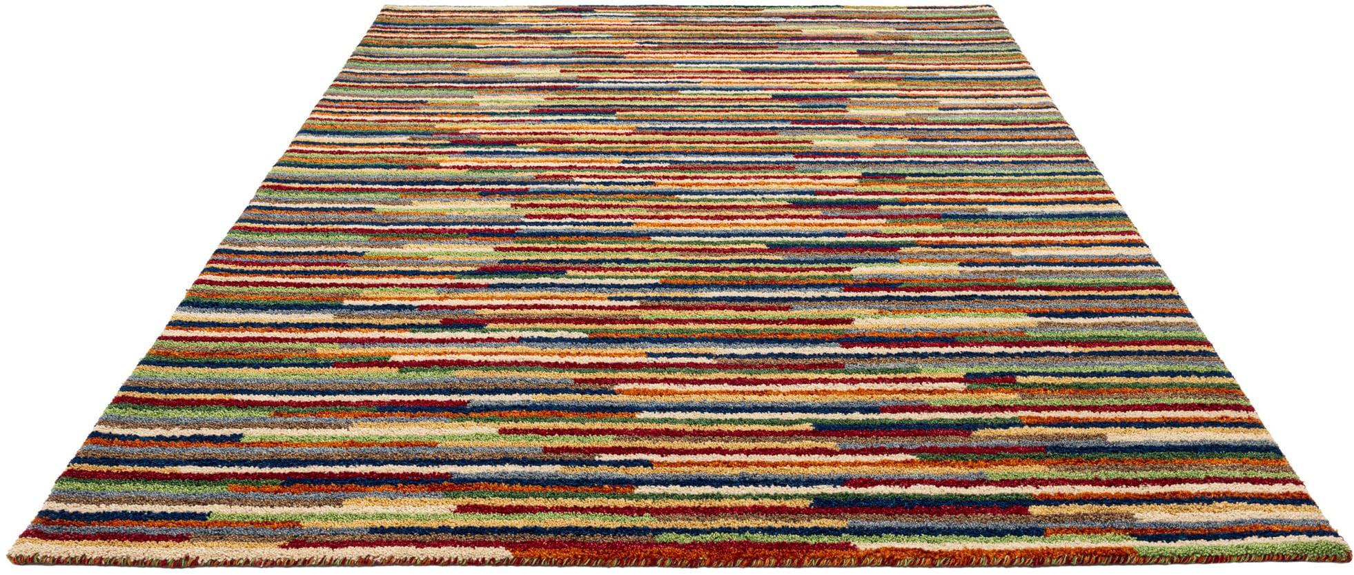 THEKO Tapis en laine »Gabbeh Multi, Handgefertigt, Teppich, meliert, reine Wolle,« Rectangulaire 15 mm Höhe Wohnzimmer, Schlafzimmer, Esszimmer