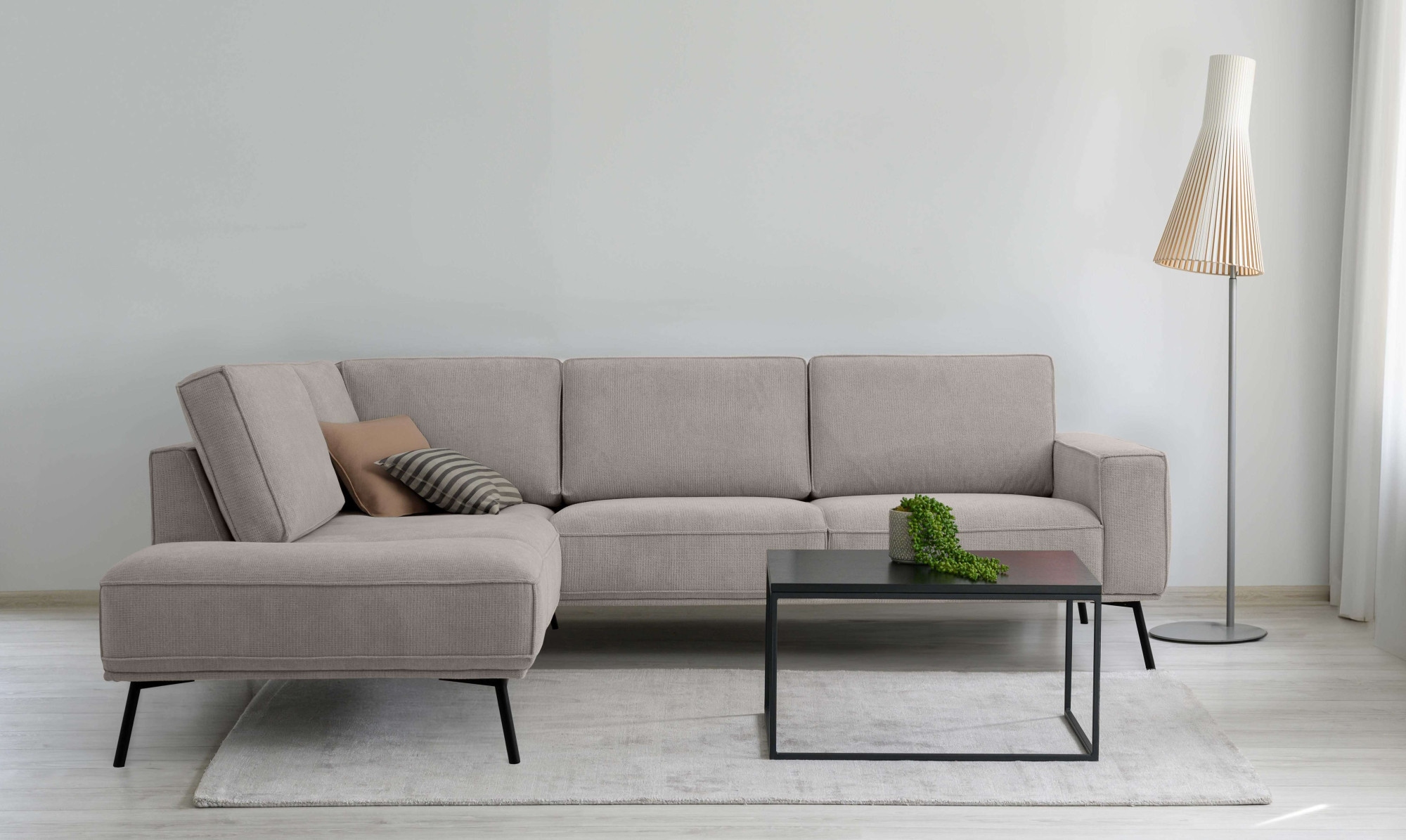 GOODproduct Ecksofa »Vosby« 260 cm, Chenille,  mit dekorativer Kedernaht, Wellenunterfederung