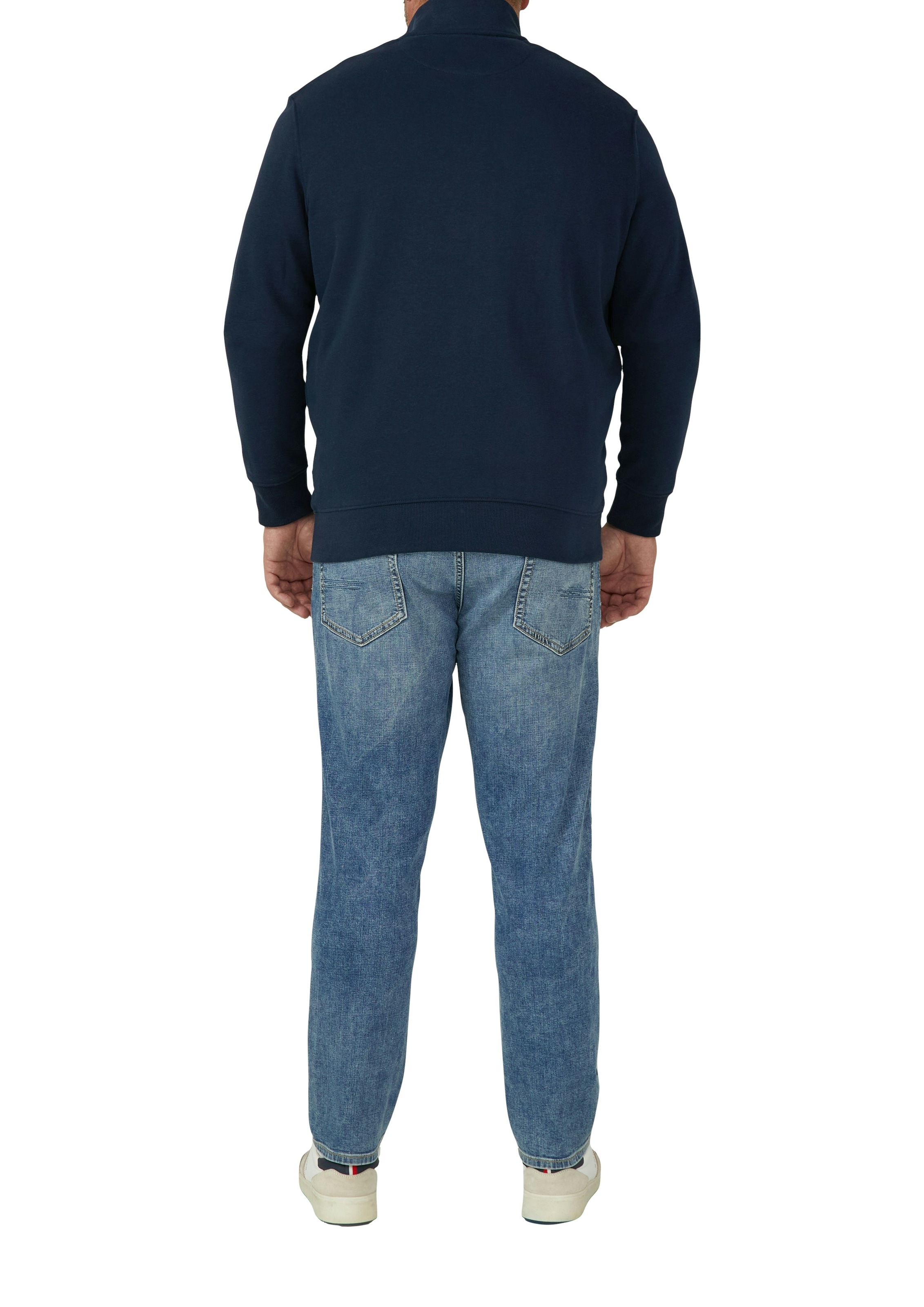 s.Oliver Men Big Sizes Sweatjacke mit Reissverschluss und Stehkragen