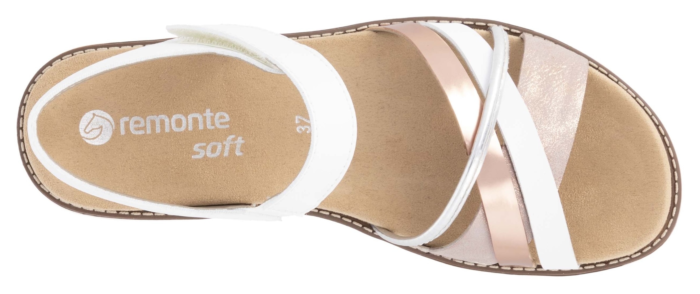 Remonte Sandale à lanières  , Keilabsatz, Sommerschuh, Sandalette mit herausnehmbarer Softeinlage