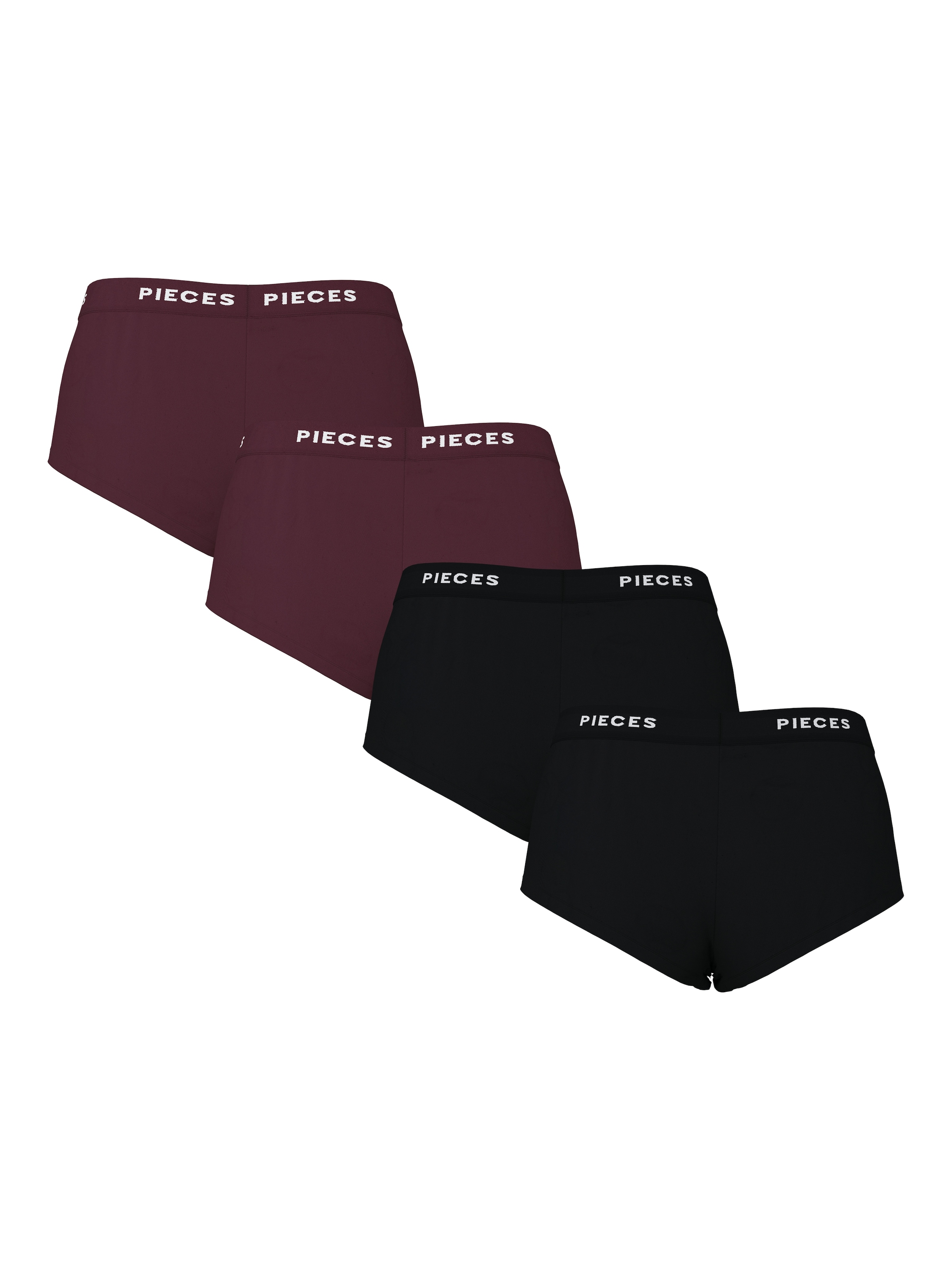 pieces Hipster »PCLOGO LADY 4 PACK SOLID NOOS BC« Packung, 4er-Pack, 4 Stk. Baumwollmischung