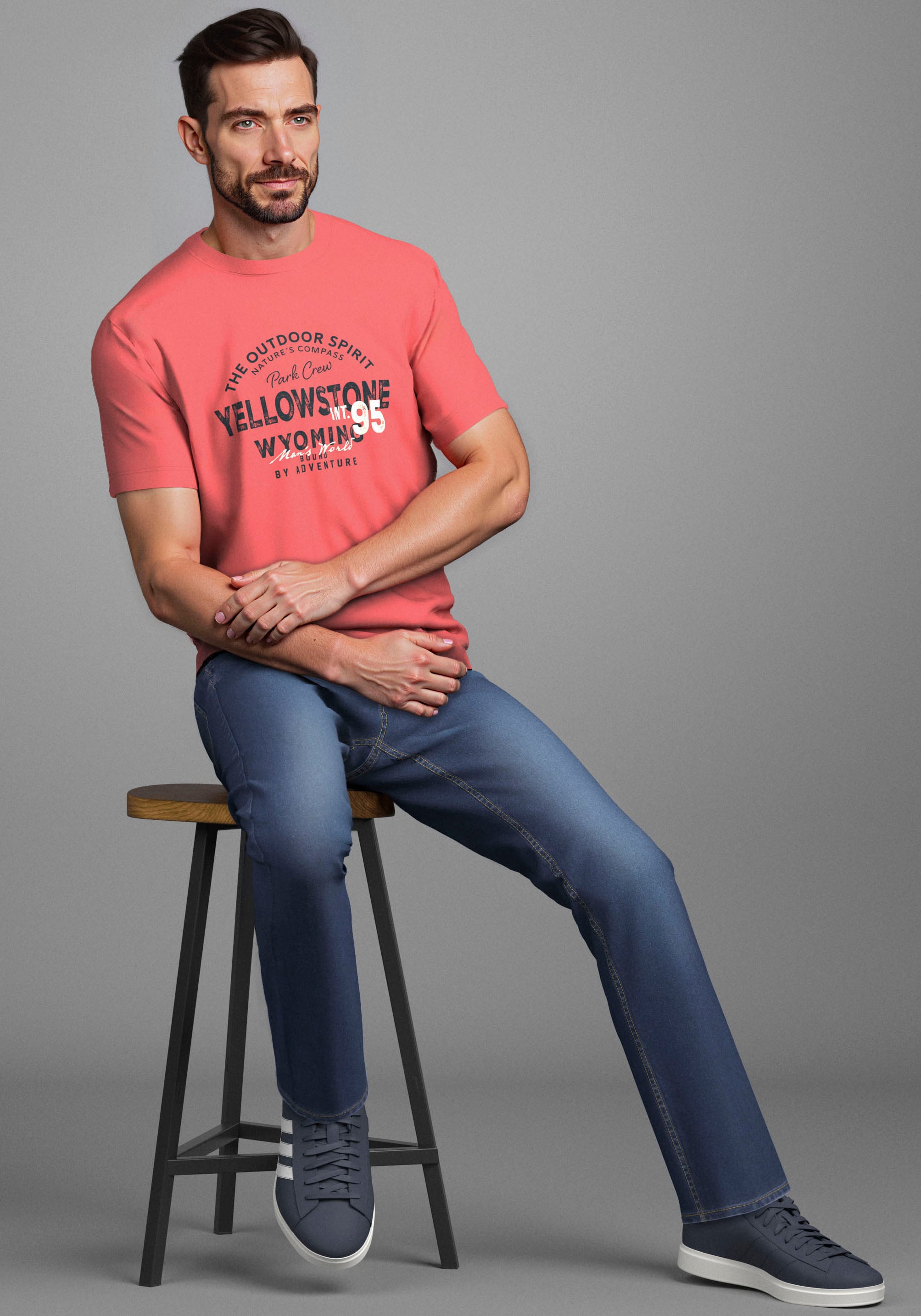 Bruno Banani Jeans droit »Hutch« gerade Beinform,  teilweise mit modischen Destroyed-Effekten,