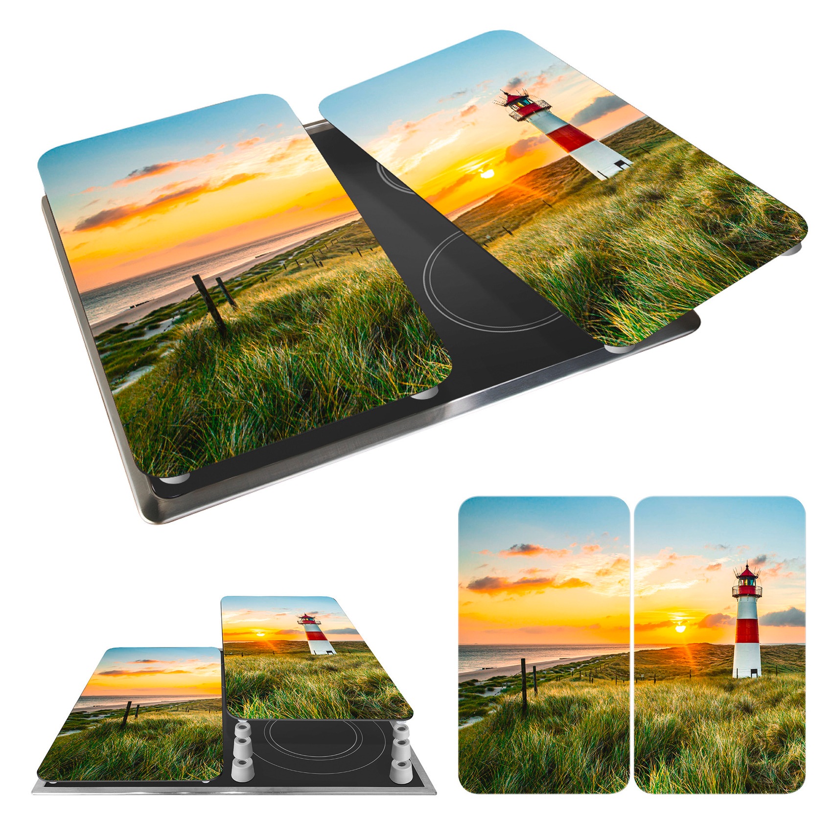 WENKO Herd-Abdeckplatte »Universal Modell Leuchtturm« Herdabdeckung für alle Herdarten, kratzfest, mit rutschfesten Füssen