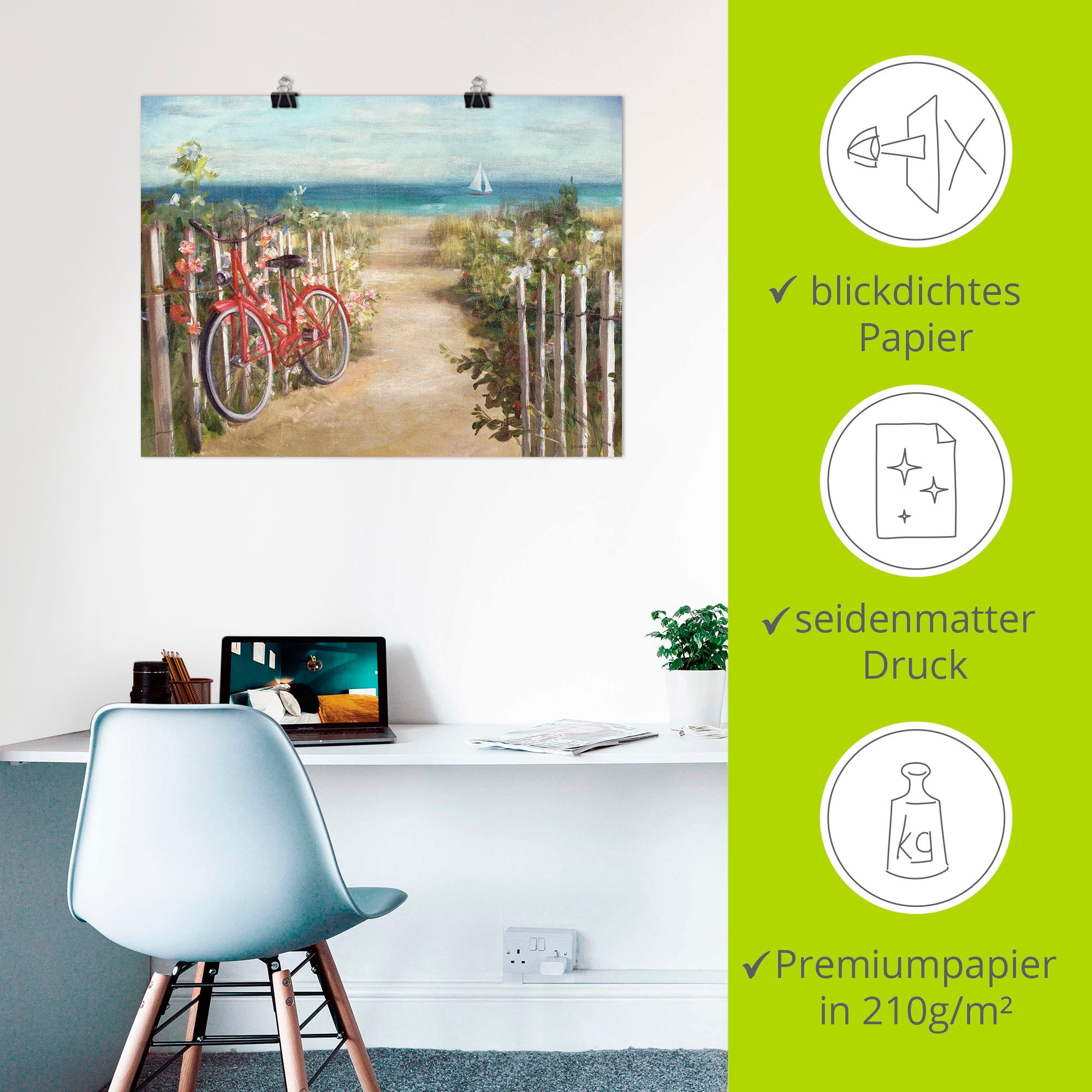 Artland Wandbild »Sommerfahrt« Fahrräder 1 Stk. tlg. als Leinwandbild, Poster in verschied. Grössen