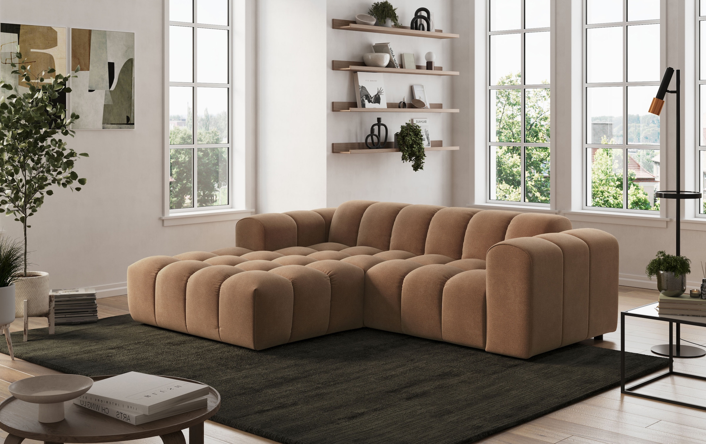 GOODproduct Canapé d'angle »Rocco L-Form, B: 248 cm, modernes Bubble-Sofa, grosszügiger Sitzkomfort« caractère de salon modulable, librement positionnable, design moderne