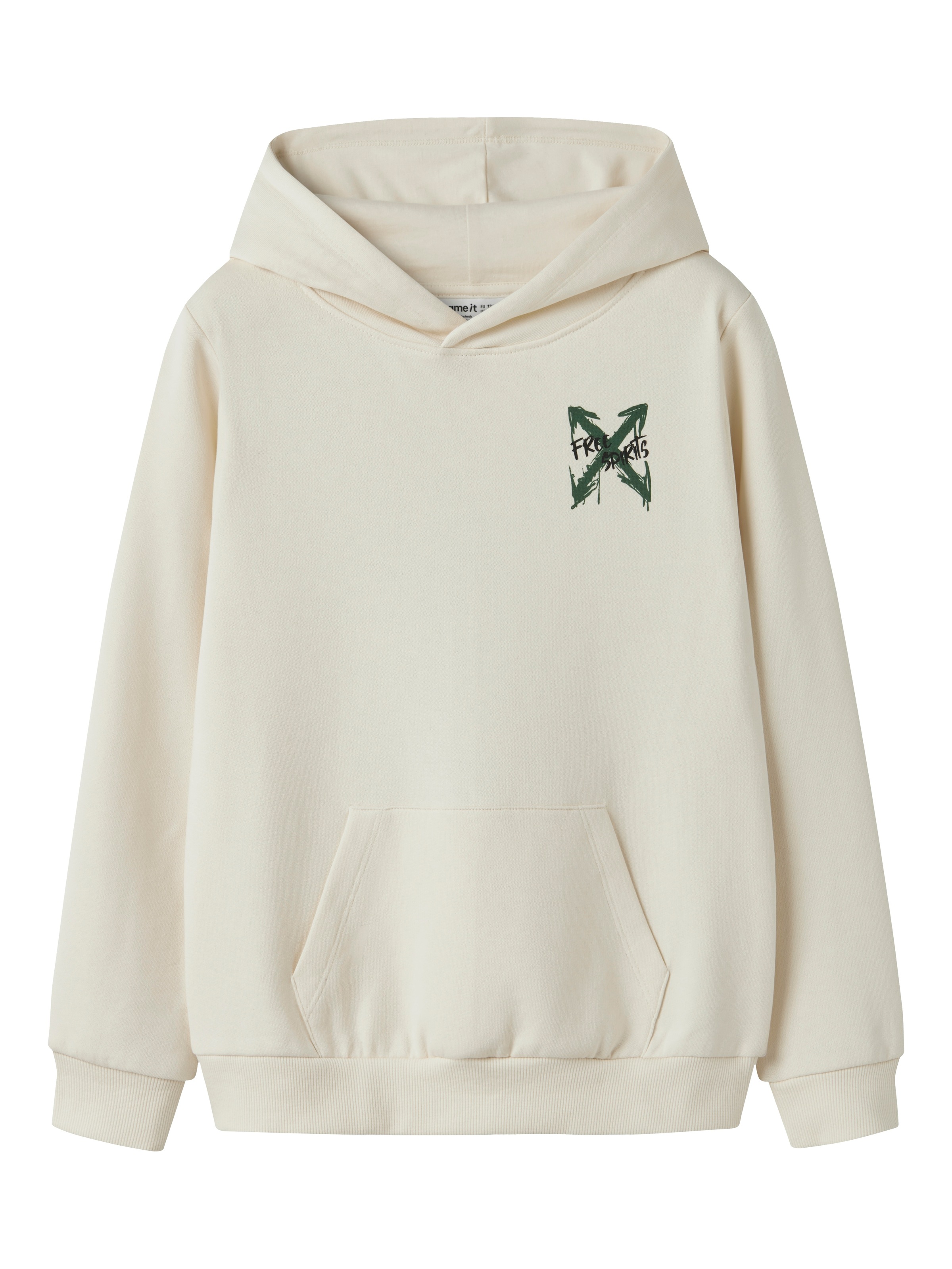 Name It Sweat à capuche »NKMKEMUEL LS SWE WH BRU BOX PS NOOS«, mélange coton, coupe régulière

