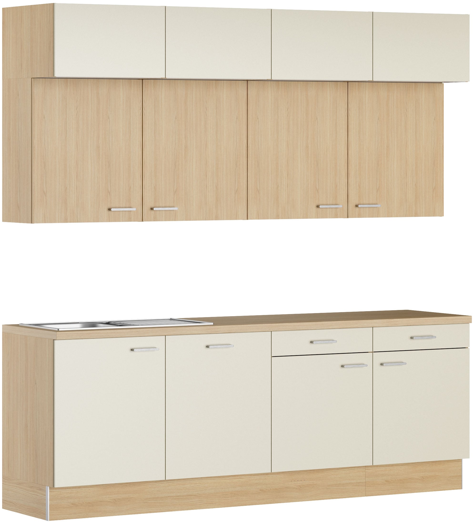 KOCHSTATION Kitchenette »KS-Lucy« Breite 240 cm, Soft-Close, inkl. Zubehör, wahlweise mit Geschirrspüler