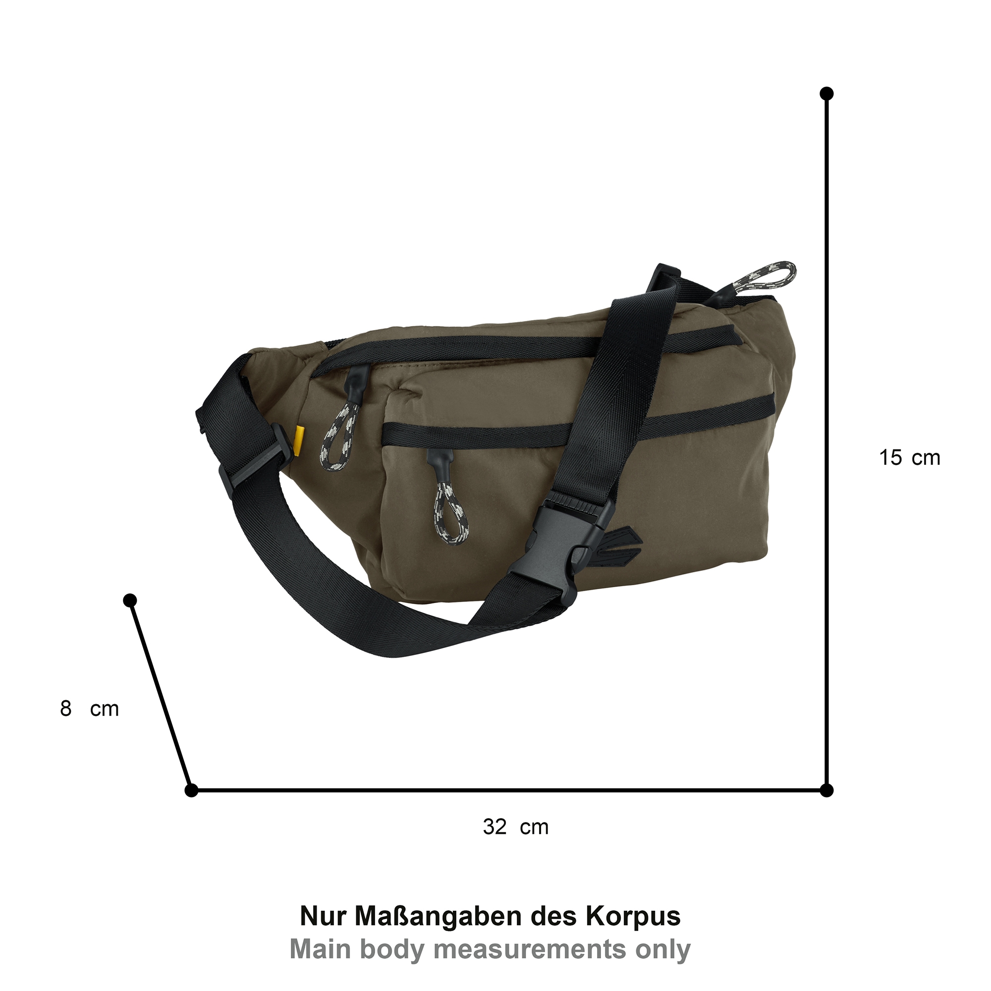camel active Sac ventral »Terra« aus recyceltem Nylon und voluminös aufgesetzten Taschen