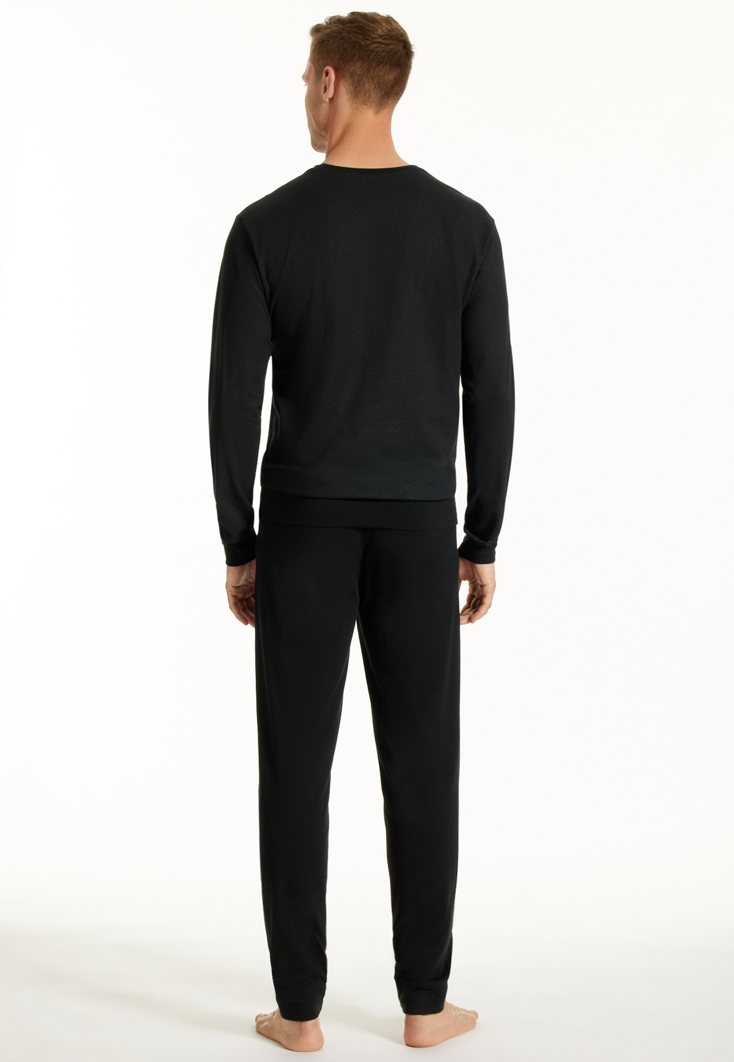 uncover by SCHIESSER Pyjama »Uncover Nightwear« 2 pièces Langarm, Rundhals-Ausschnitt, Single Jersey-Qualität, weich