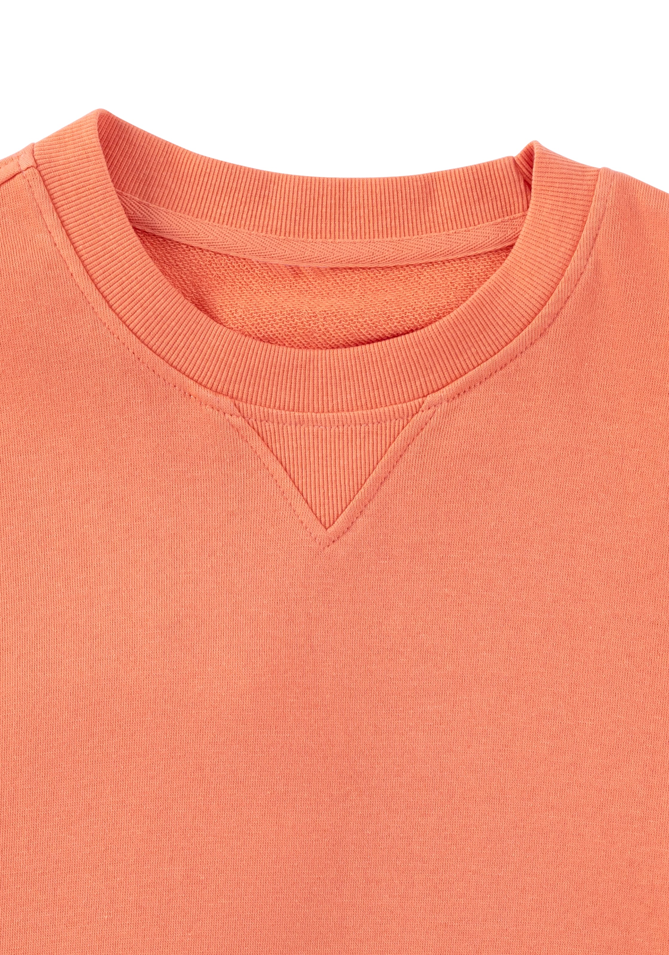 KangaROOS Sweatshirt »mit Rundhalsausschnitt«, mit coolem Rippeinsatz am Ausschnitt vorn
