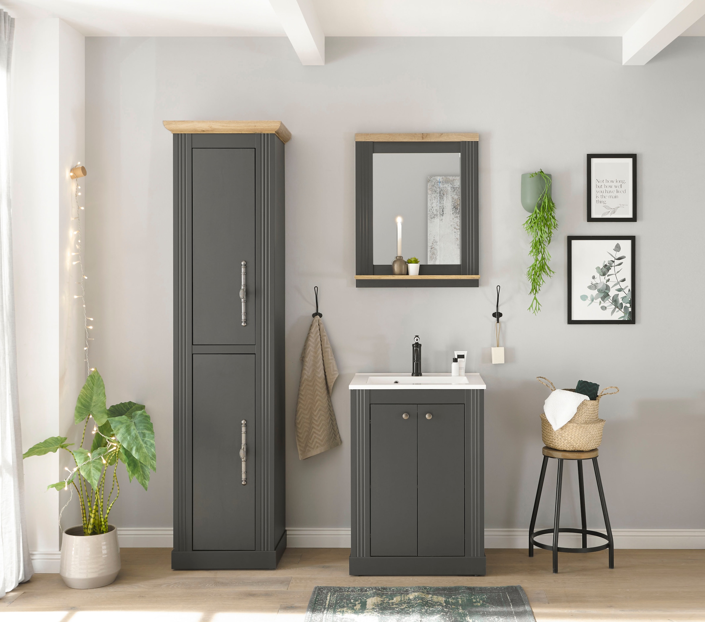 GOODproduct Ensemble de meubles de salle de bain »WESTMINSTER, Bad im Landhausstil, 3-teiliges Badezimmer« 3 cuis tlg.