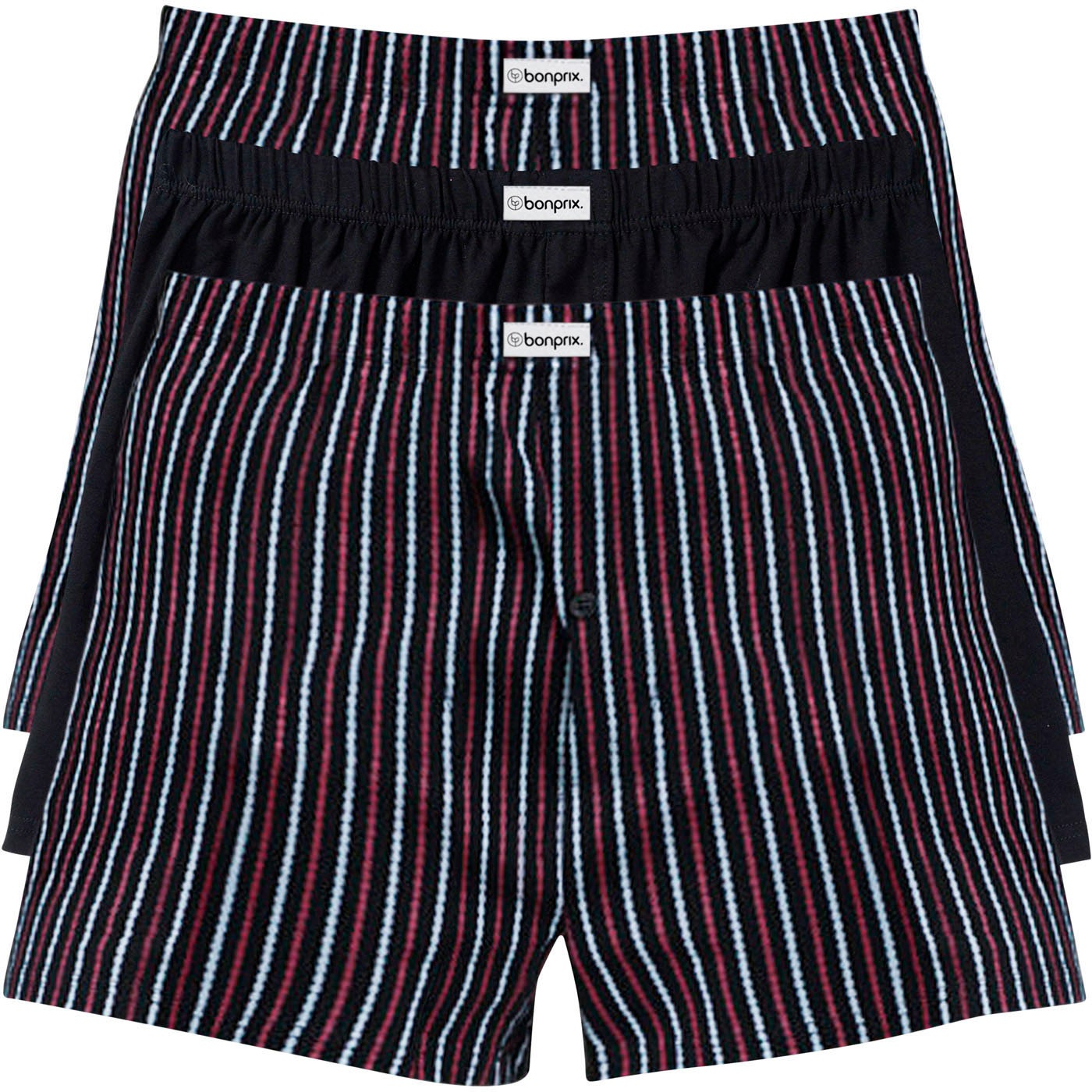 bonprix Boxers »Lockere Jersey Boxershorts aus Baumwolle (3er Pack)« Paquet, 3 cuis coupe large, ample, en coton