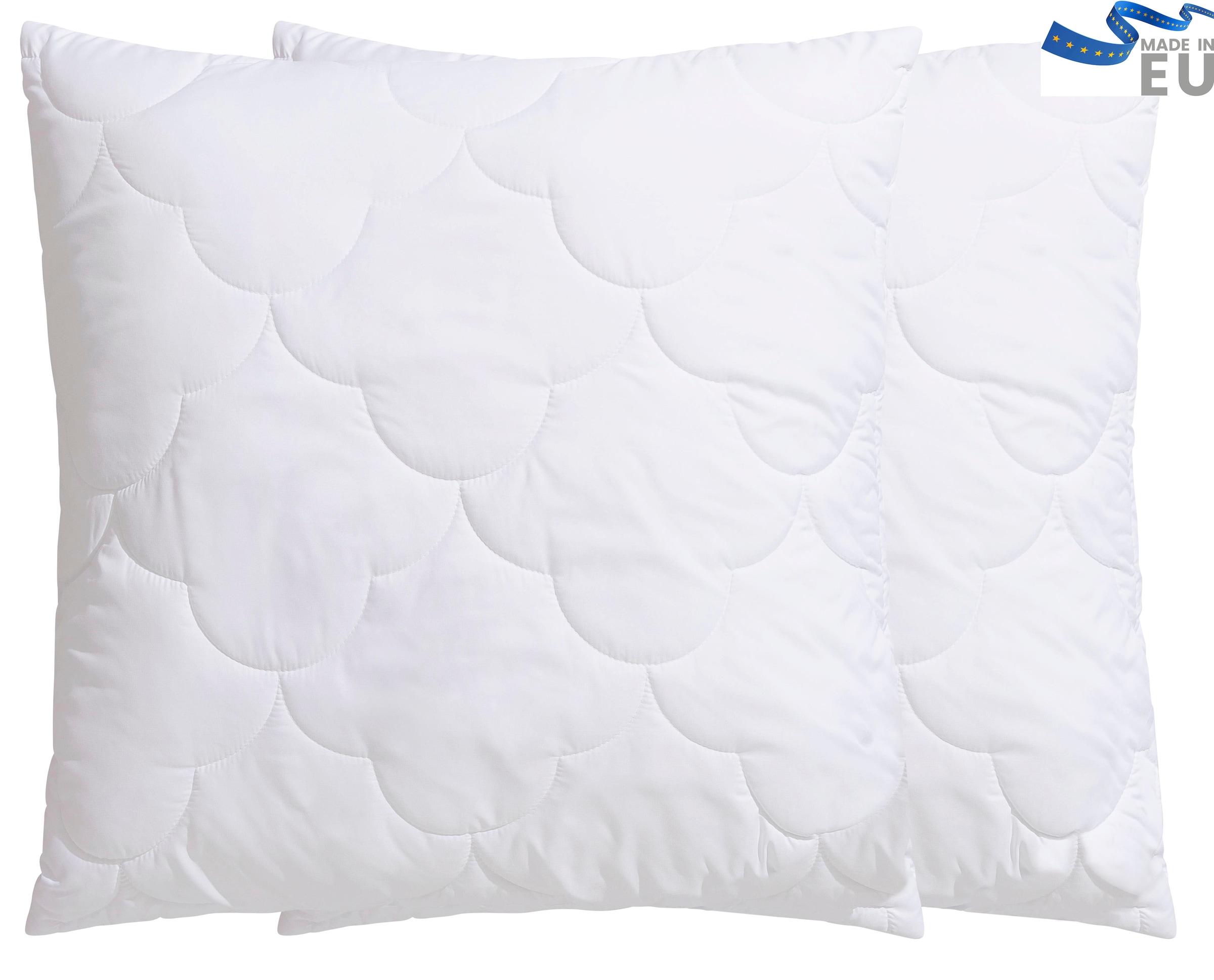 my home Microfaserkissen »Mondschein, Kopfkissen 40x80 cm, 80x80 cm und weitere Grössen« Füllung: Faserbällchen aus Polyester Bezug: Microfaser Spar-Set, 2-tlg., 2 Stk. tlg. Kissen im Spar-Set, allergiker geeignet (für Hausstauballergiker)