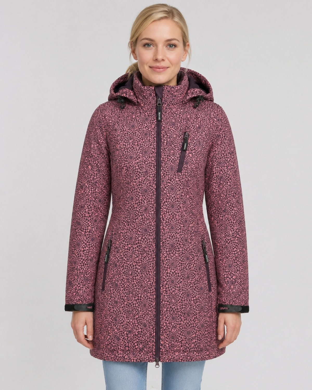 DEPROC Active Softshelljacke »SHELBY LONG« leichter Softshell Kurzmantel mit abnehmbarer Kapuze