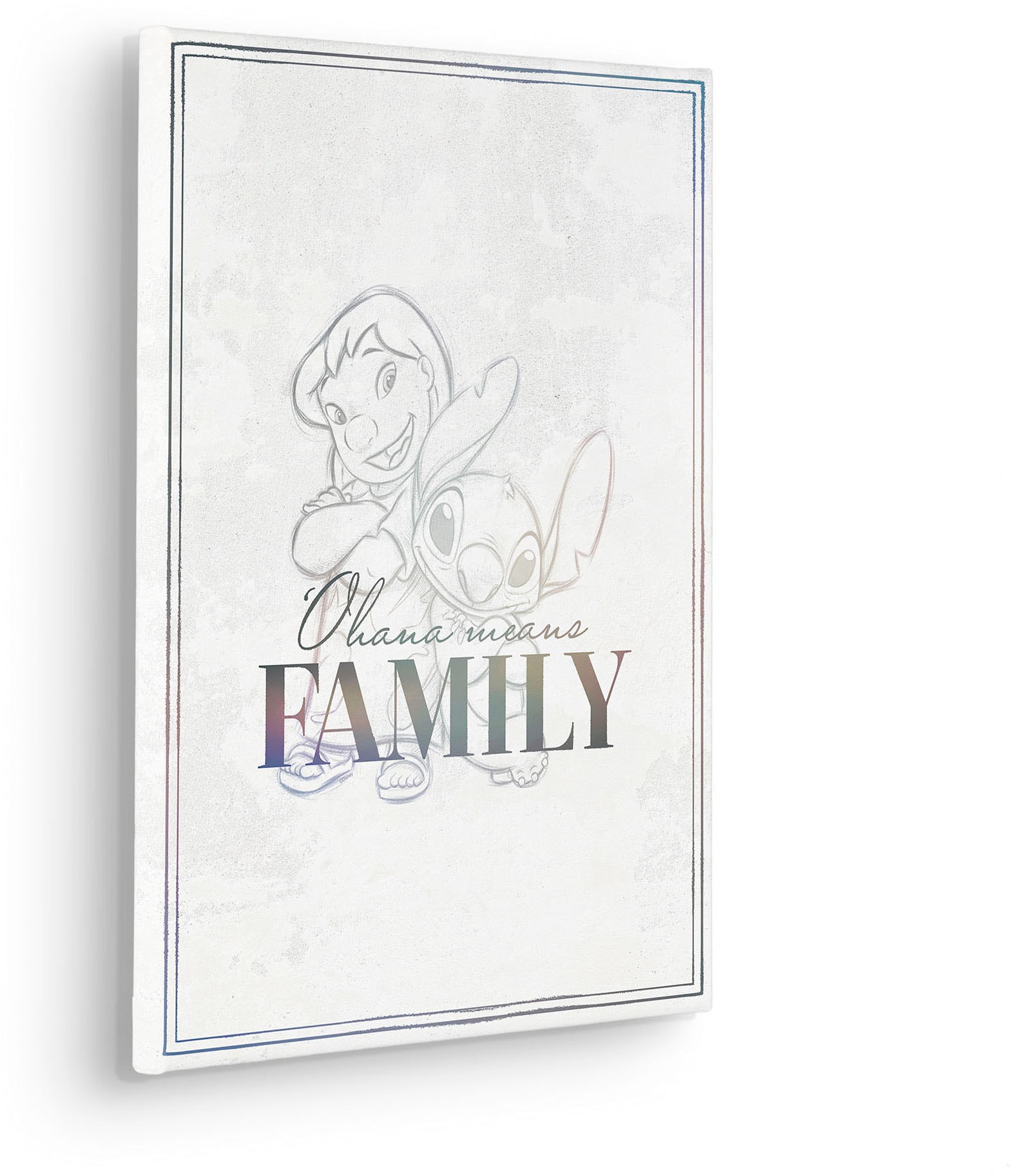 Komar Tableau sur toile »Lilo & Stitch Family Goals - Grösse 30 x 40 cm« 30 x 40 cm (Breite x Höhe), 1 cuis tlg. Keilrahmenbild mit Echtholzrahmen, Kinderzimmer