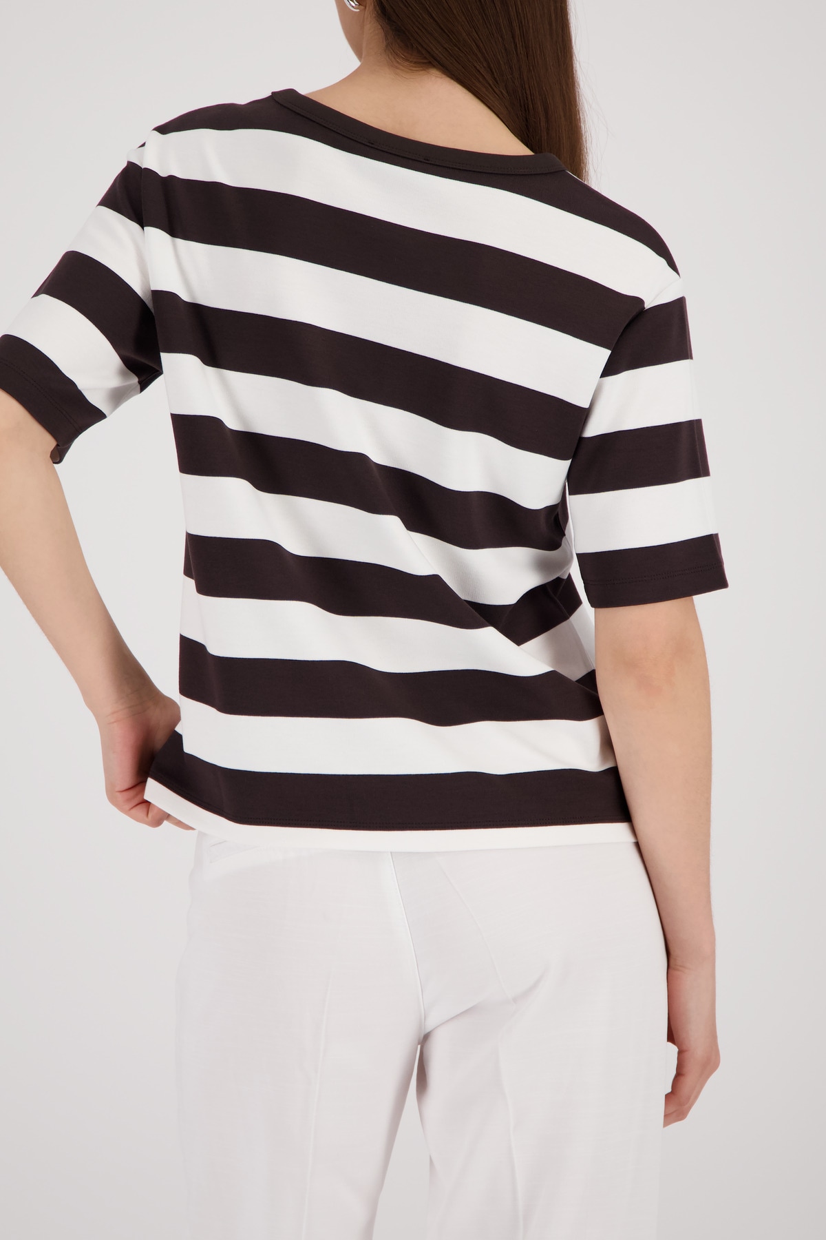 Monari Sweat-shirt »Sweatshirt Basic Ringel+Schmuck«, Regular fit mit Strasssteinen

