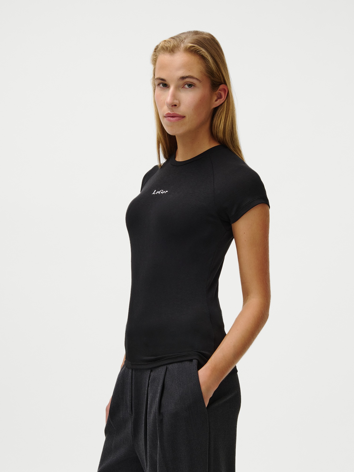 LeGer T-shirt »Tayra, LeGer by Lena Gercke« basic, Rundhals, slim fit