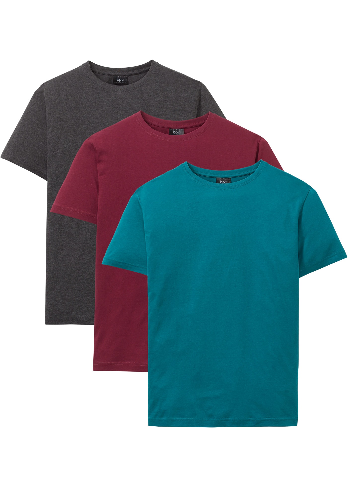 bonprix T-shirt »T-Shirt (3er Pack)« Packung, 3, 3 cuis T-Shirt (3er Pack) mit Rundhalsausschnitt