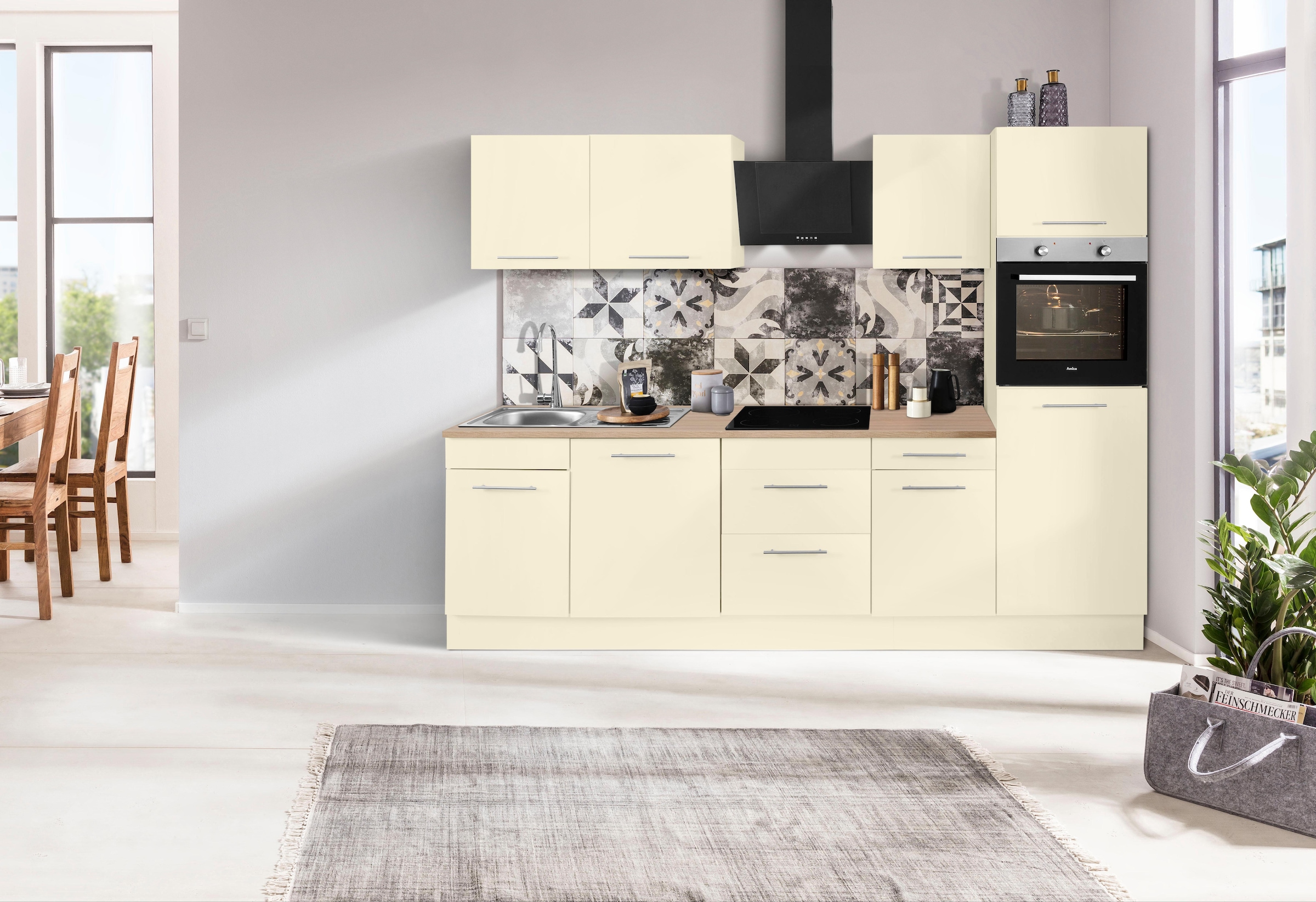 wiho Küchen Küchenzeile »Ela« Breite 280 cm, Soft-Close-Funktion, höhenverstellbare Füsse