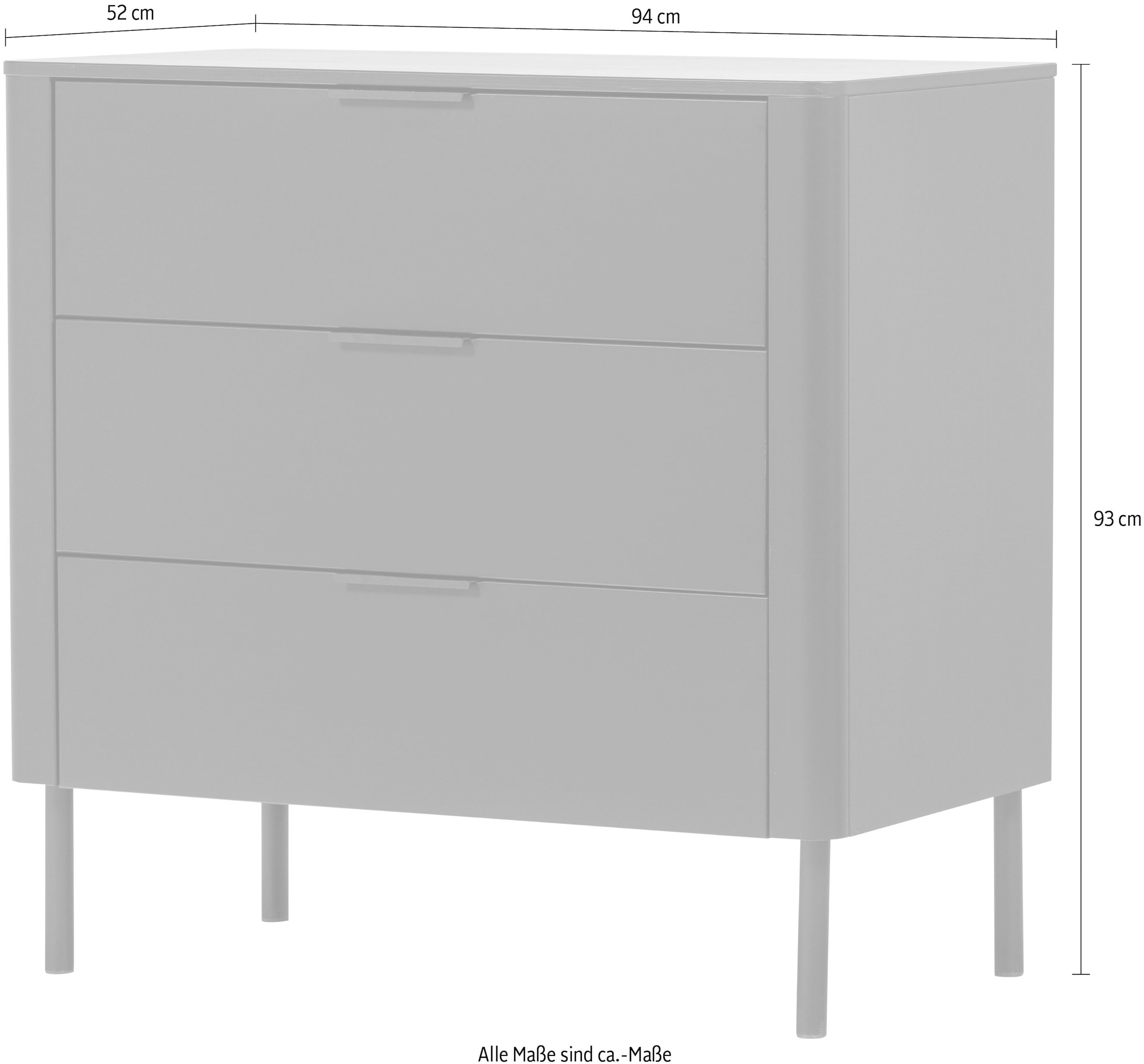 WOOOD Sideboard »Gunnar FSC®-Mix Massivkiefer mit Dämpfung Funktion, 94 x 52 x 93 cm« Abgerundete Ecken, Tragkraft 15 kg pro Schublade, einfach zu montieren