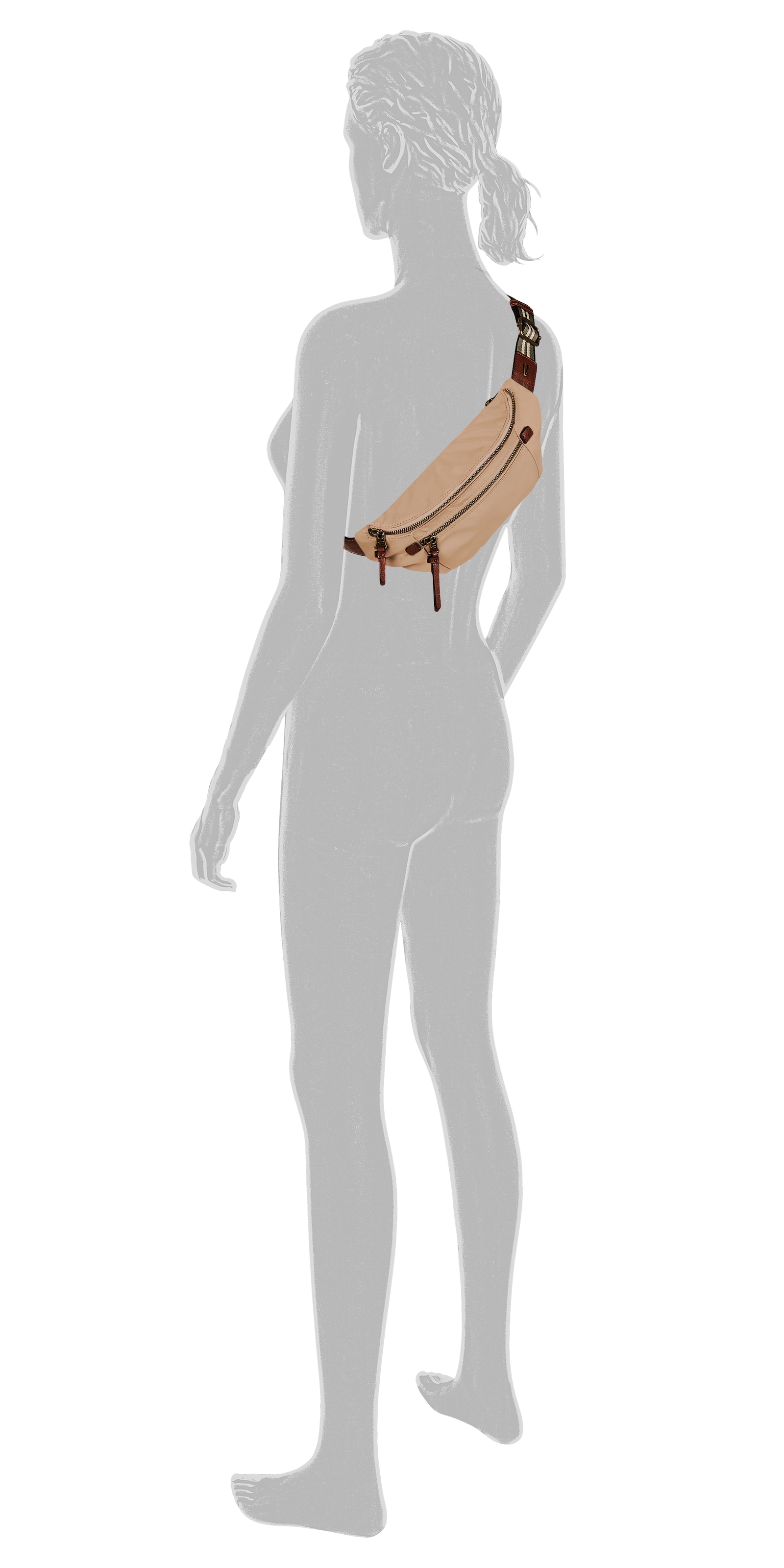 camel active Bauchtasche »Bari« aus hochwertigem matten Nylon mit gestreiftem Gewebeband