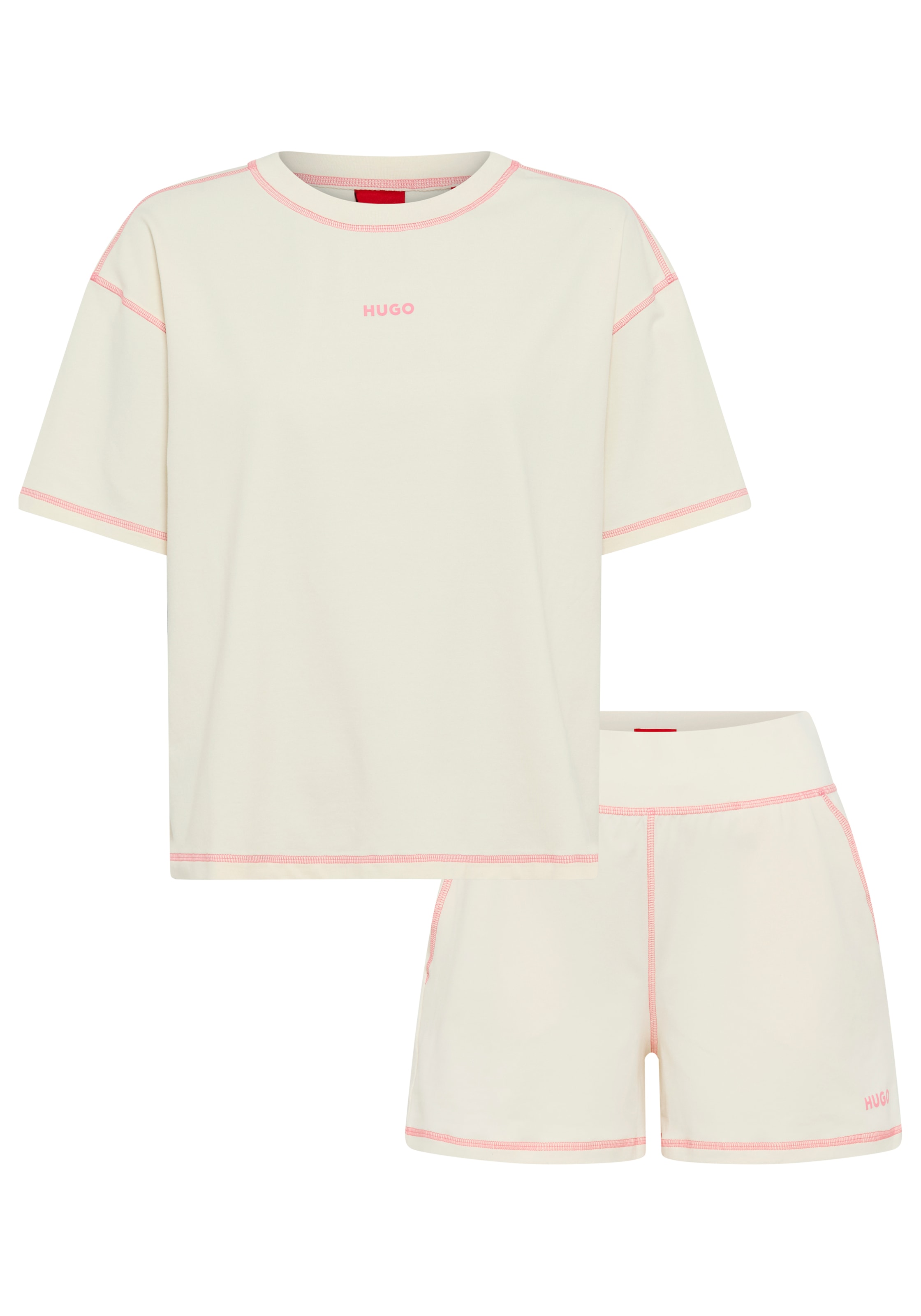 HUGO Underwear Shorty »NITE_SET« kontrastfarbene Nähte, relaxed fit