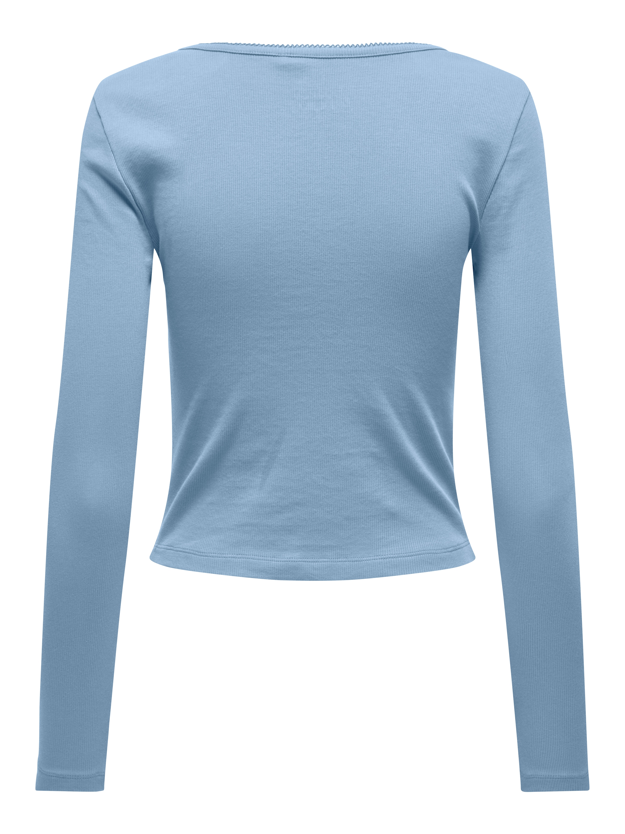 ONLY Langarmshirt »ONLBETTY LIFE L/S SCALLOP V-NECK CC JRS« mit Raffung am Ausschnitt