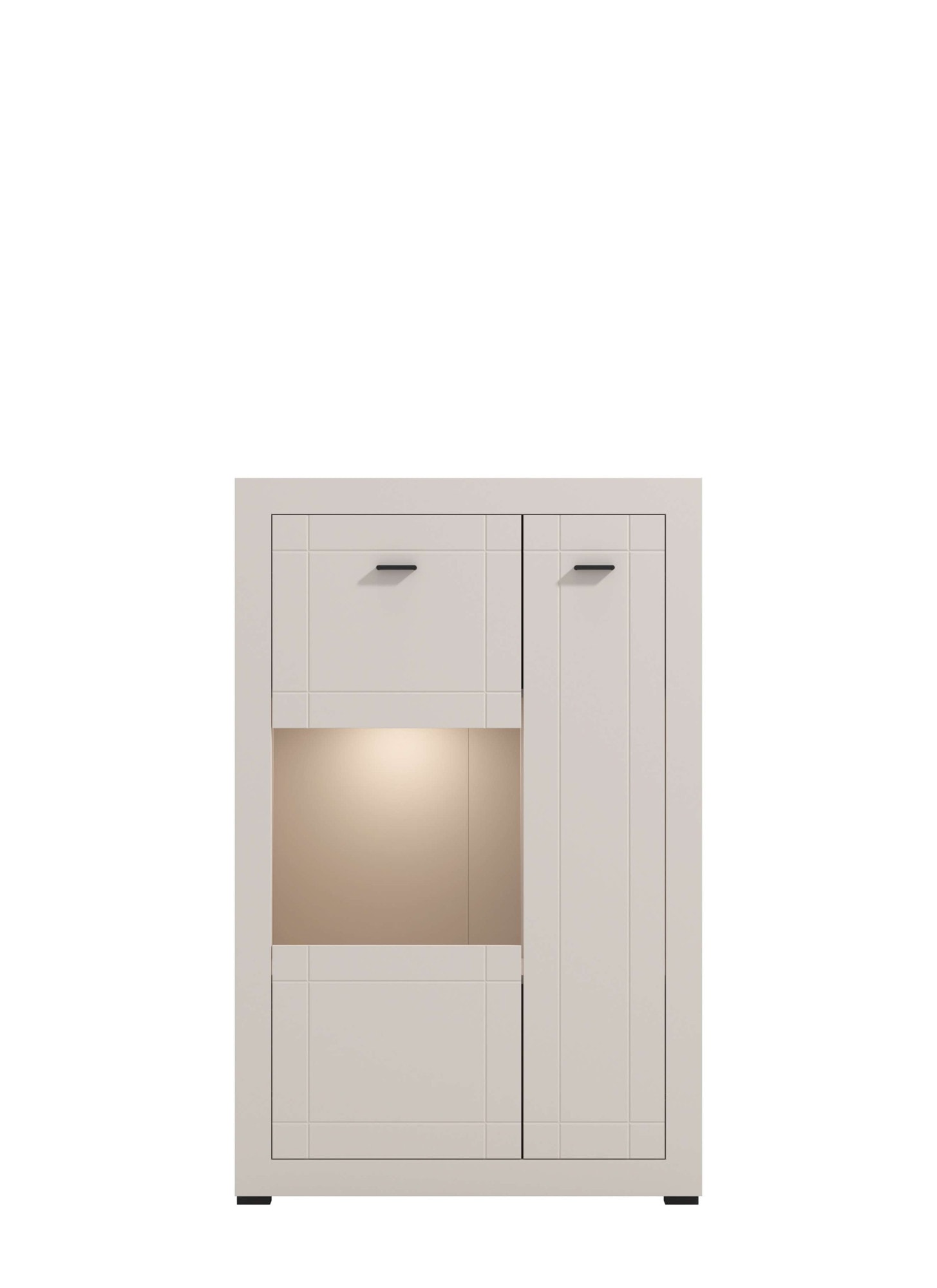 Home affaire Buffet haut »Warwick, Hochkommode, Vitrine, Glasvitrine, Kombi-Highboard« Modernes Highboard: Kaschmir-Dekor, 2 Türen, Heissfolienprägung